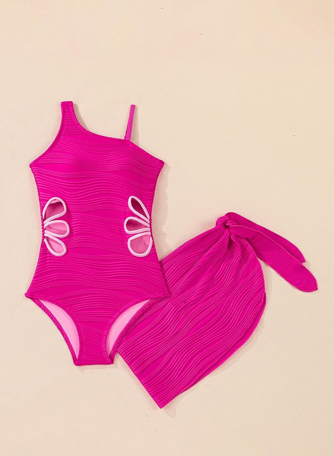 blibean Girls One Piece Swimsuit with Cover Up Skirt Size 6-15 Years