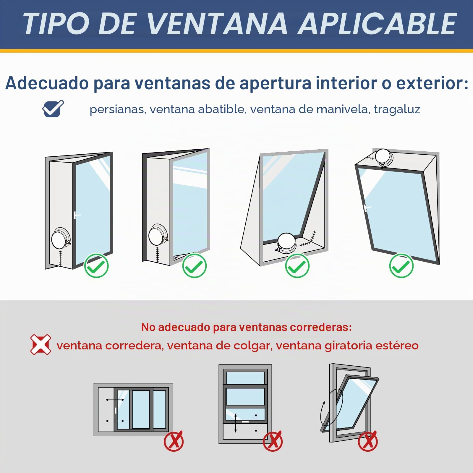 Loviga Sellado de ventanas de 400 cm para aparatos de aire acondicionado y secadores móviles, 100% impermeabilizante, fácil de instalar para ventanas batientes, manivelas, toldos, claraboyas