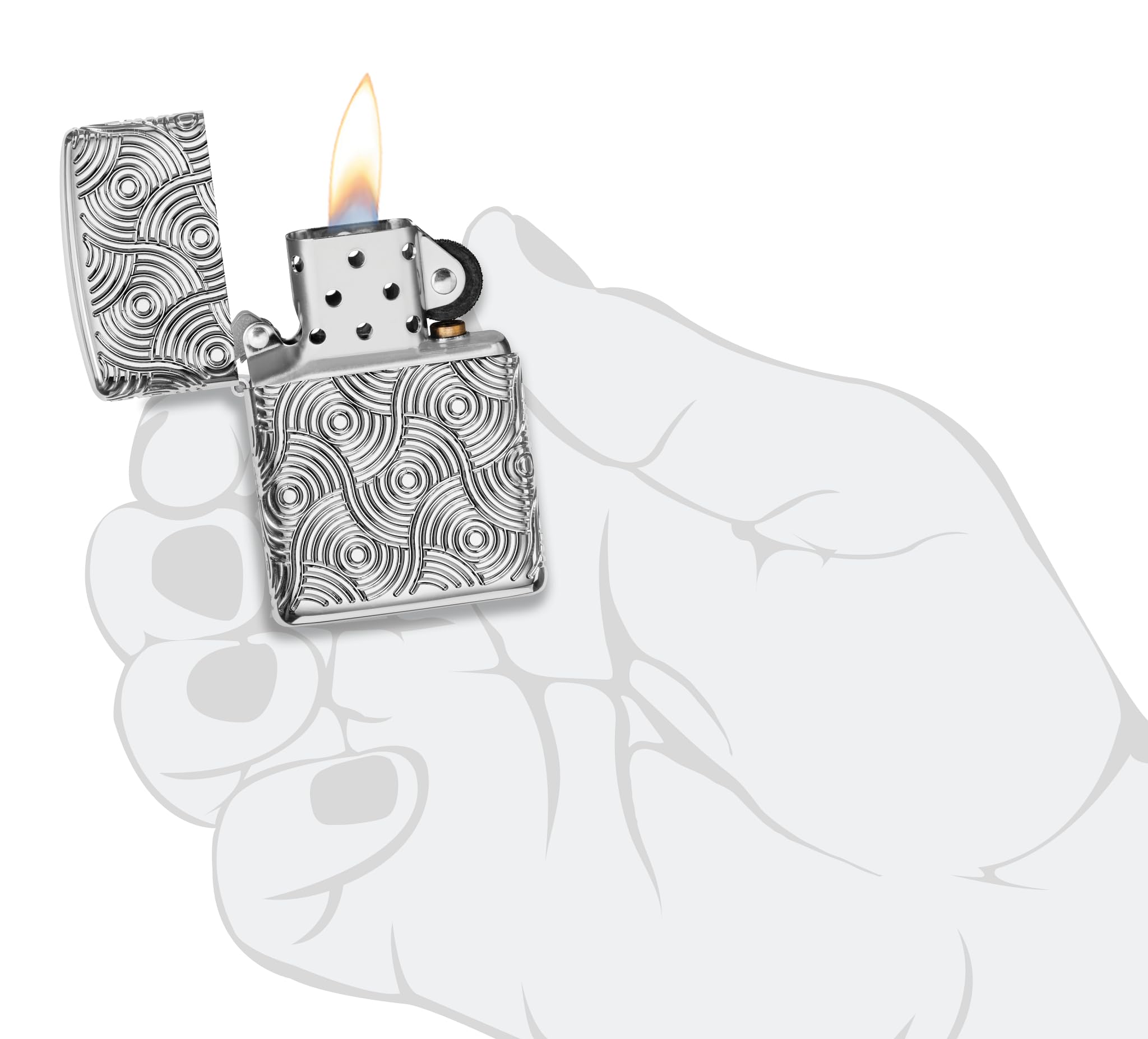 Zippo Briquet tempête Abstract Waves, Vagues abstraites, Chrome Poli Armor, Multi Coupe, Rechargeable, réutilisable, Design Coupe-Vent, boîte Cadeau, fabriqué aux États-Unis
