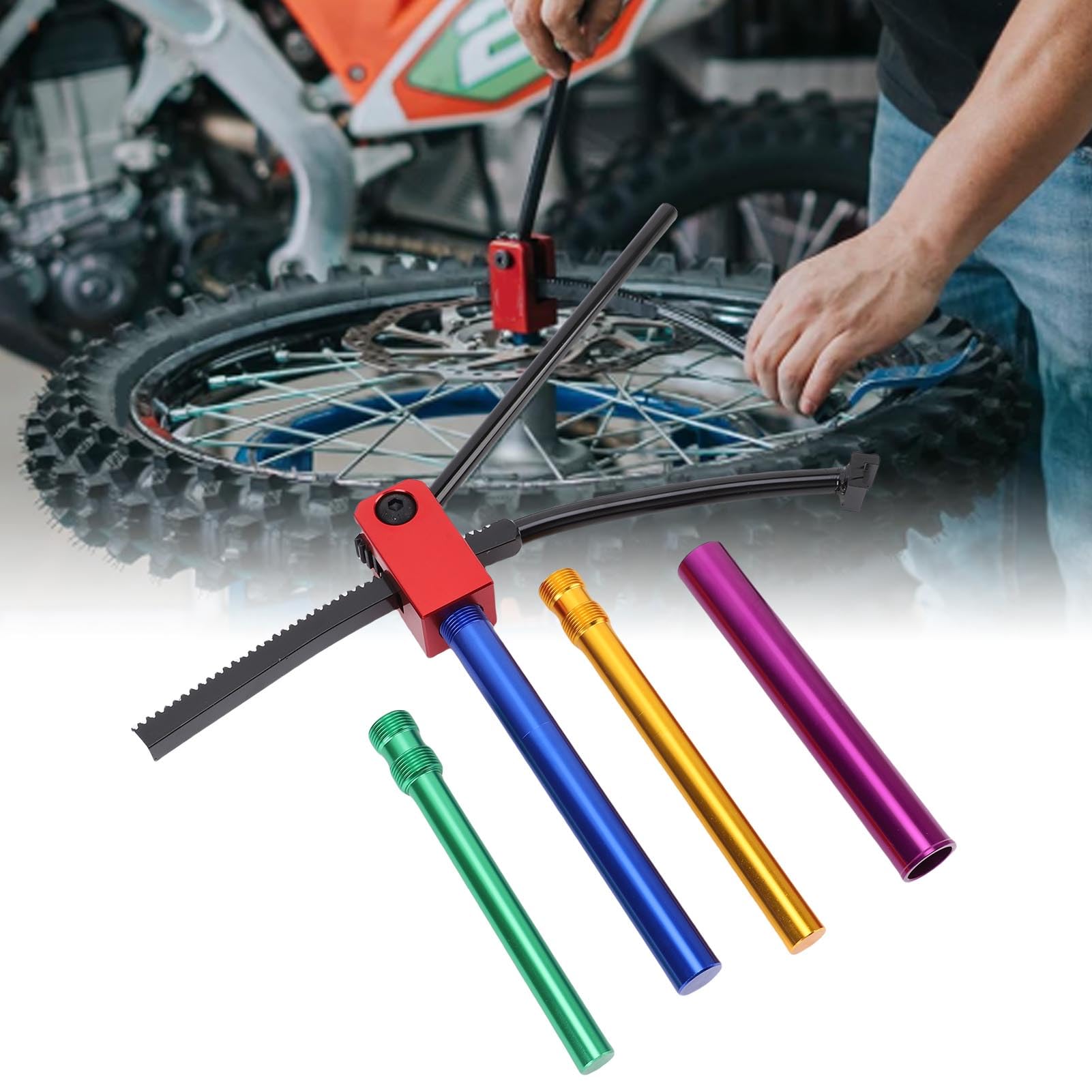 Haofy Narzędzie do Wymiany Opon do Rowerów Terenowych Koła 16–21 Cali Oś 15–25 Mm z zębatką i Systemem Zębatek Koniec z ściśniętymi Rurkami Naprawy Bocznej