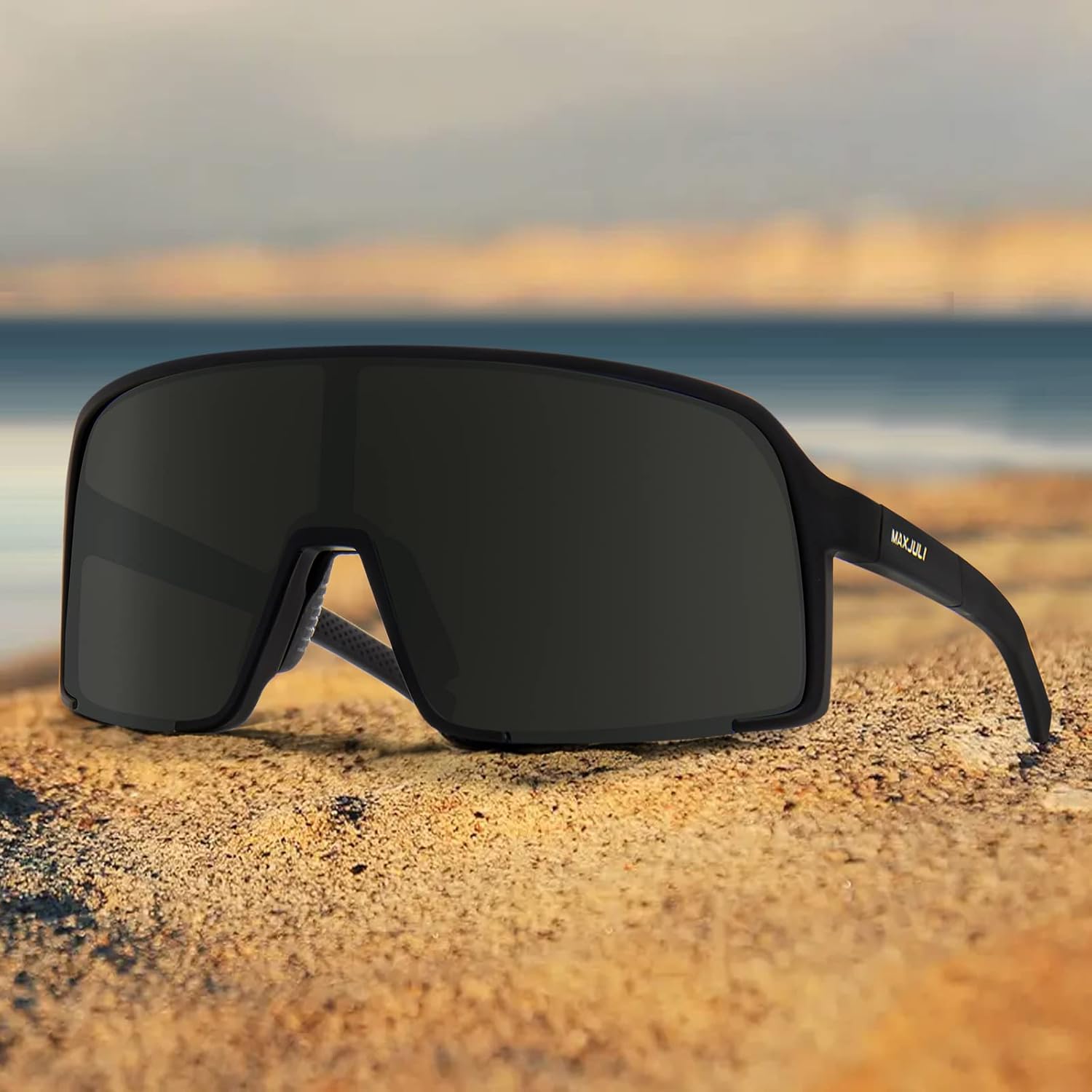 MAXJULI Polarized Sunglasses for Men Women, Windproof Outdoor Sports Cycling Running UV400 Protection Sun Glasses 8121 - Image 2