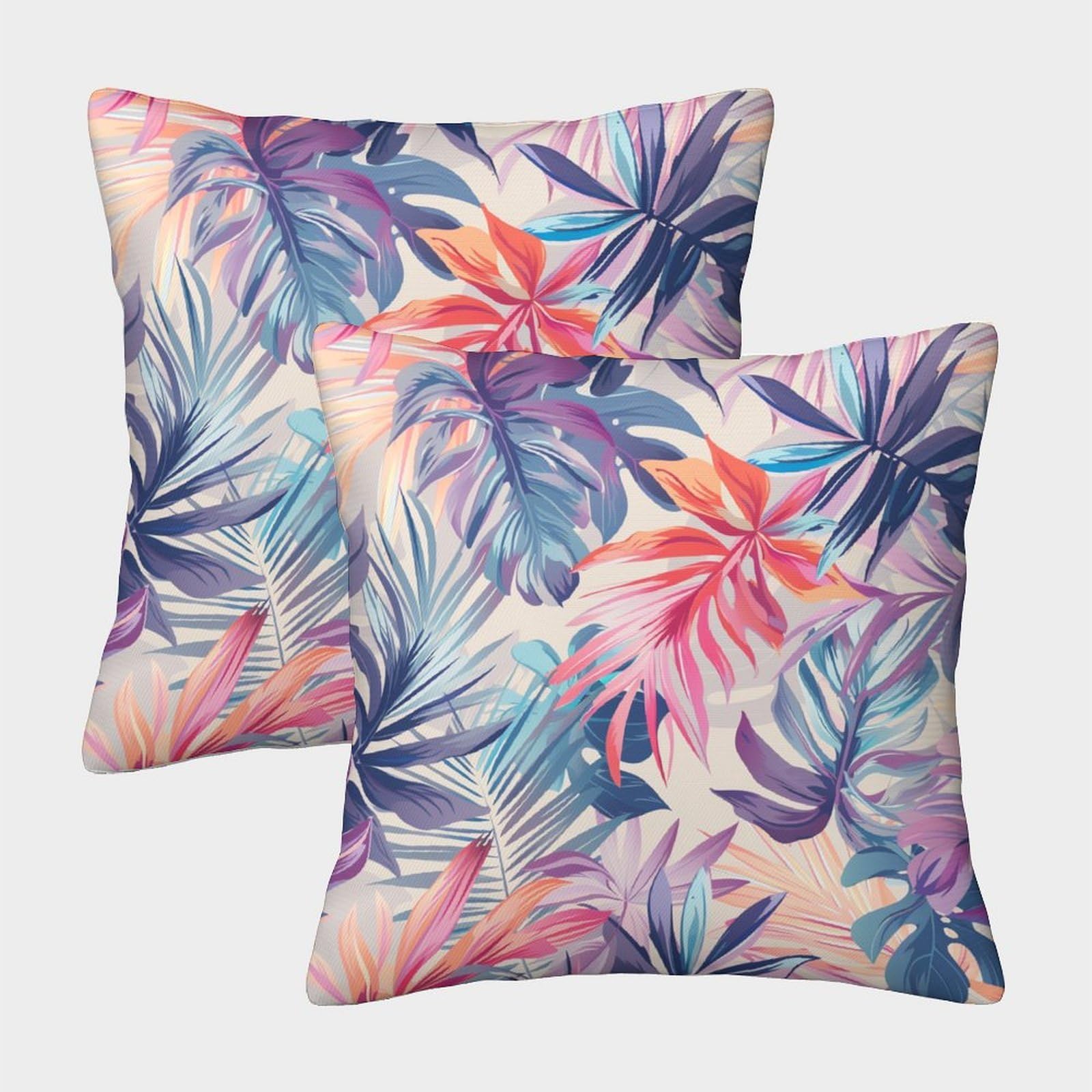 kaiyun 2 Pack Exotic Botanical,Tropical Leaves Pillow Case 3D Printed Cushion Box Suitable for Home Living Room Decoration Car Pillow Case 45x45cm