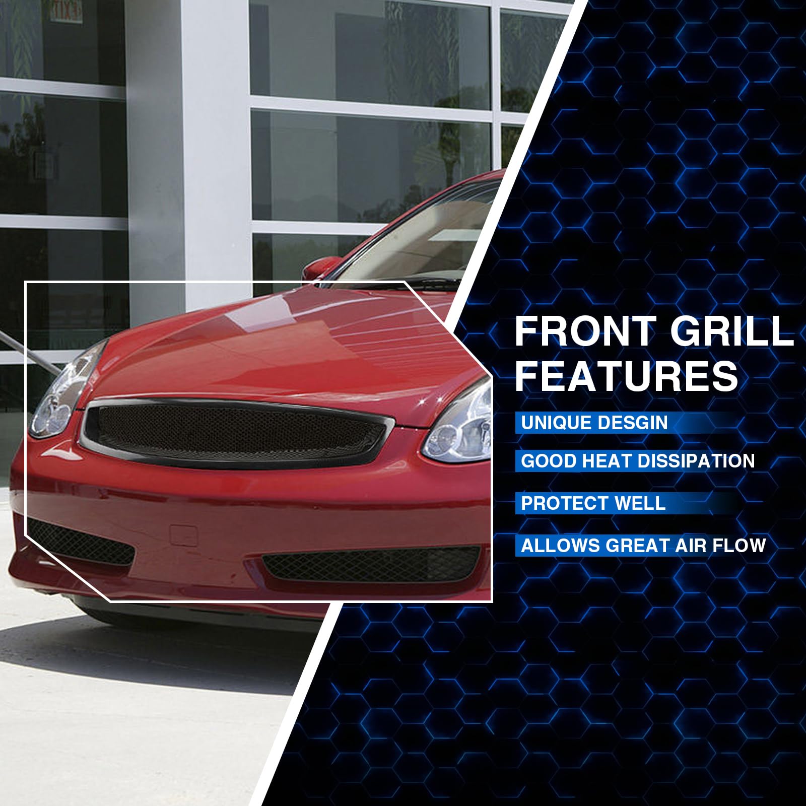 Front Main Upper Billet Grille – Fits 2003-2007 Infiniti G35 Coupe 2-Door