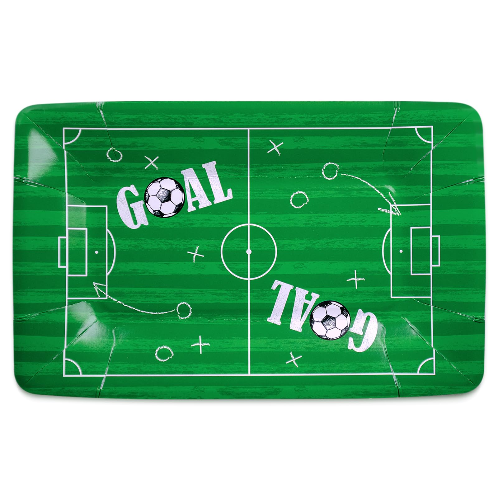 BFB 30 Rechteckig Pappteller Fußball 23 x 14 cm Kleiner Papierteller Set für Fußballparty, Kindergeburtstag, Zurück in die Schule, Abschluss