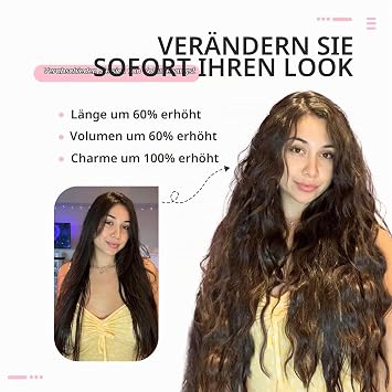 FLUFYMOOZ Clip-In Extensions 60 cm 6 Pieces Long Wavy Clip-In Hair Extensions Thick Natural Soft Synthetic Hairpiece for Women Girls Natural Ash Blonde