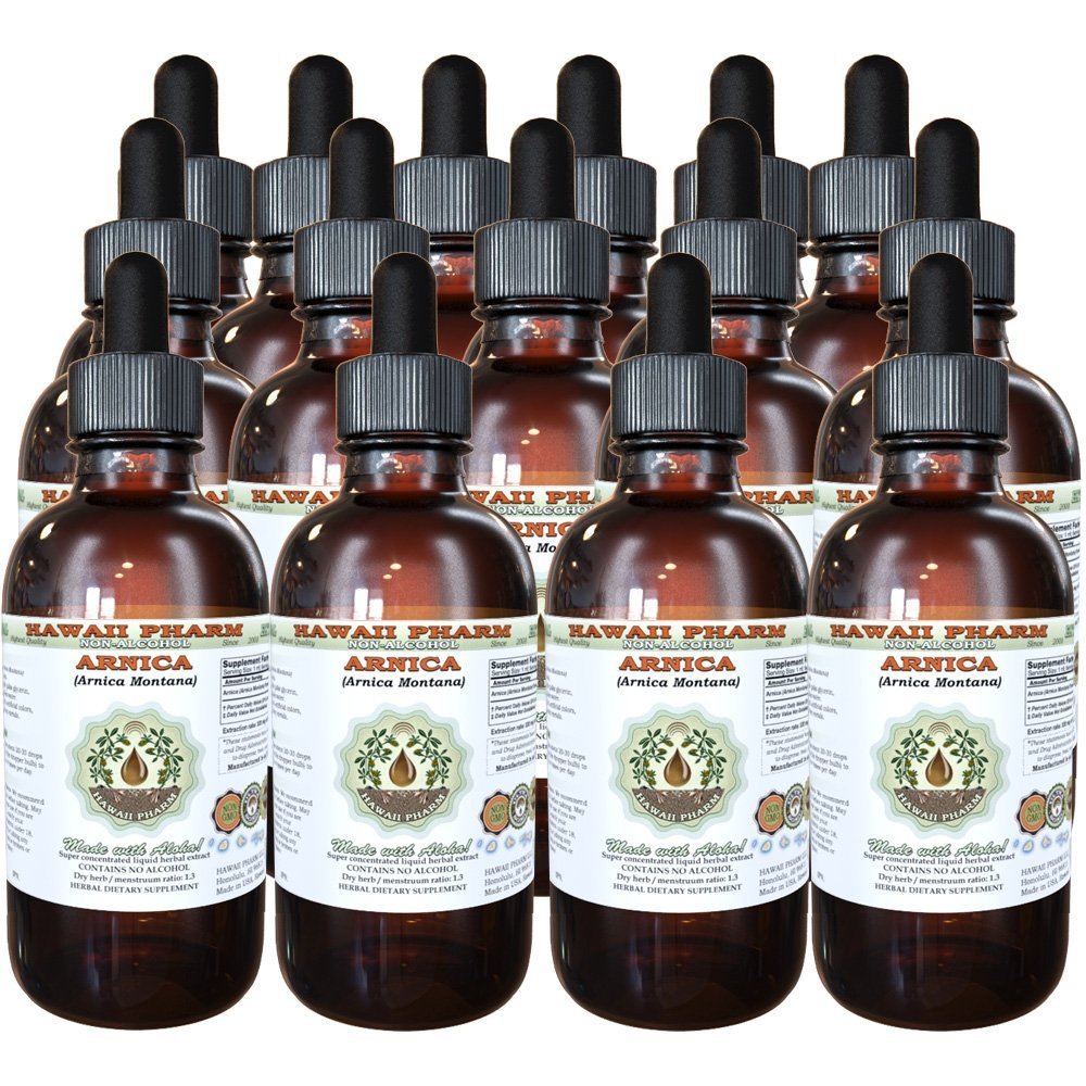 Arnica Alcohol-Free Liquid Extract Organic Arnica Arnica Montana Dried Flower Glycerite Hawaii Pharm Natural Herbal Supplement 15x4 oz