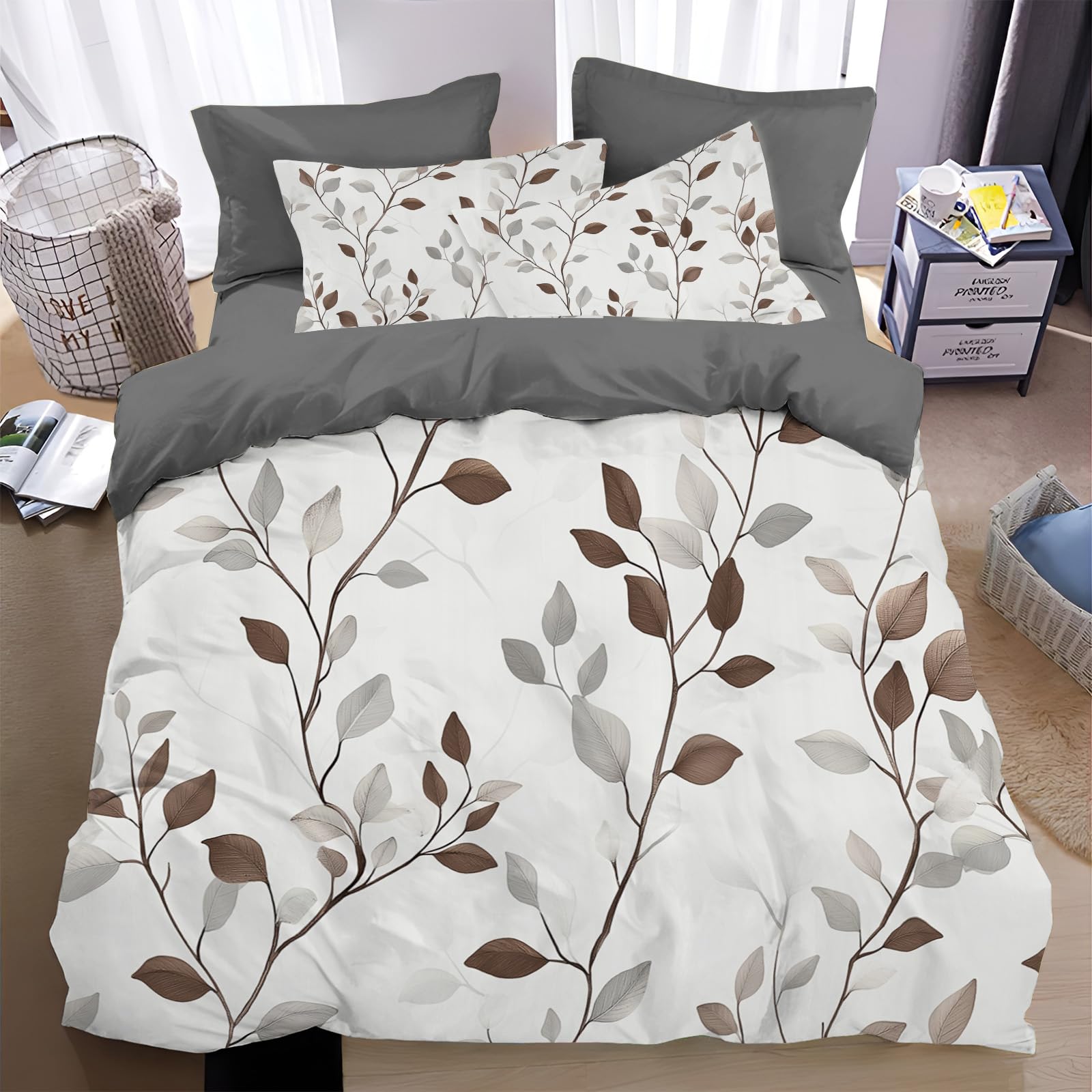 Housse de couette 220x240cm fleurie avec ses taies pour lit double fille