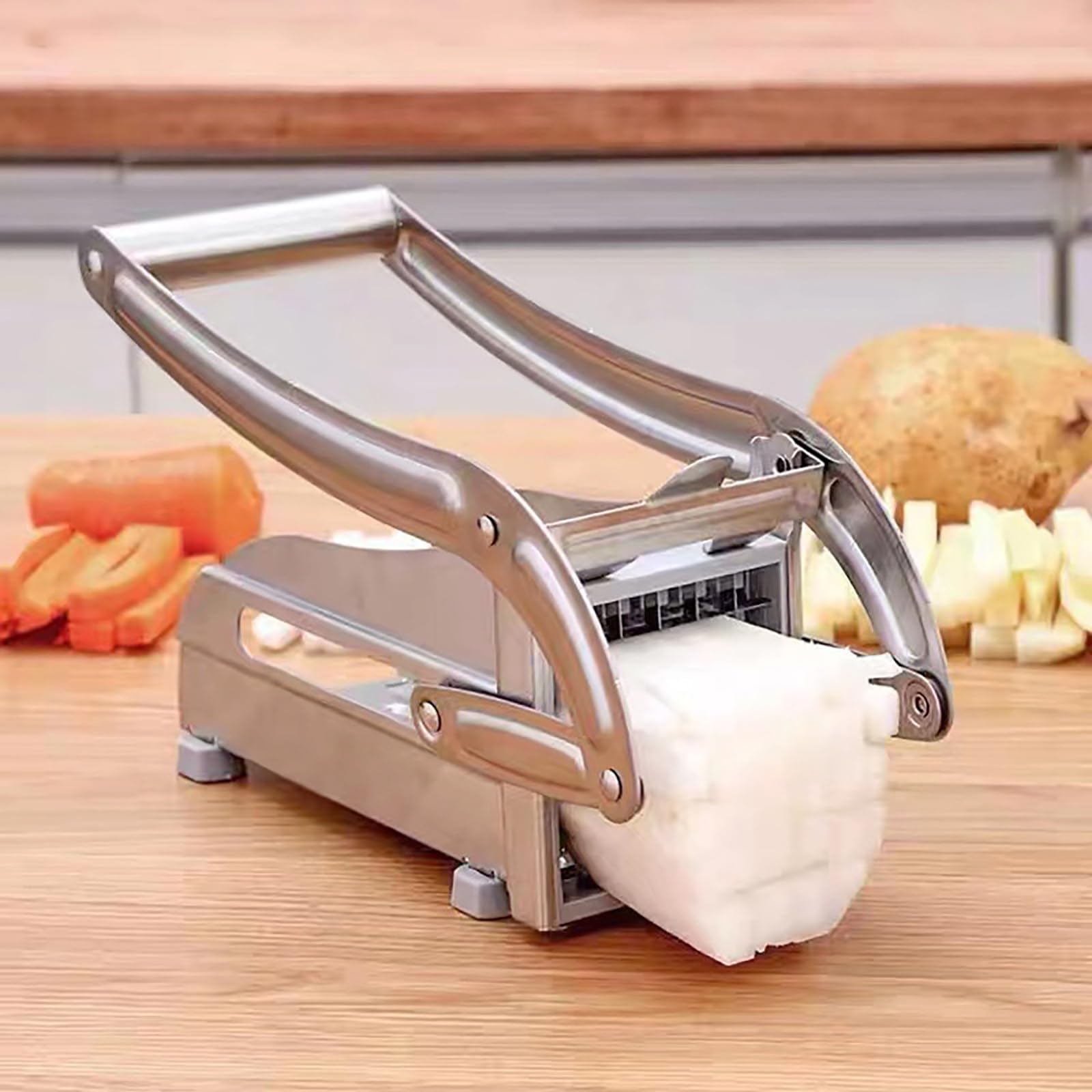 robot doméstico, Rebanadora De Verduras, Patatas Fritas Versátiles Con 2 Cuchillas Prensa Sin Esfuerzo
