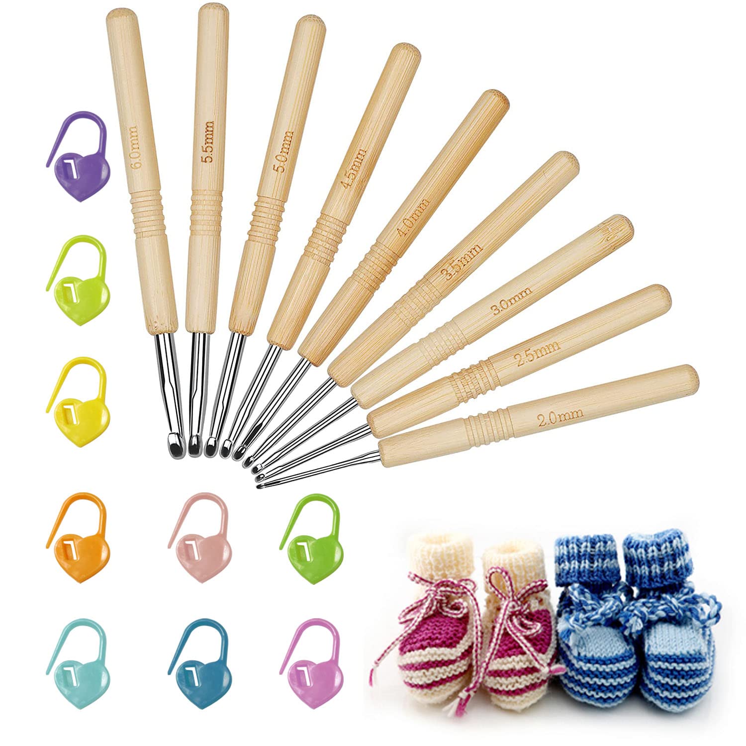 9 Crochets En Bois Kit Aiguille Crochet Tricot Hook Ergonomique Légers