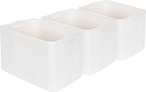 Miniatura 9 de MINTWOOD Design Paquete de 3 cestas de almacenamiento para estantes, sala de juegos y aula, cesta de libros, cubos decorativos, organizadores de