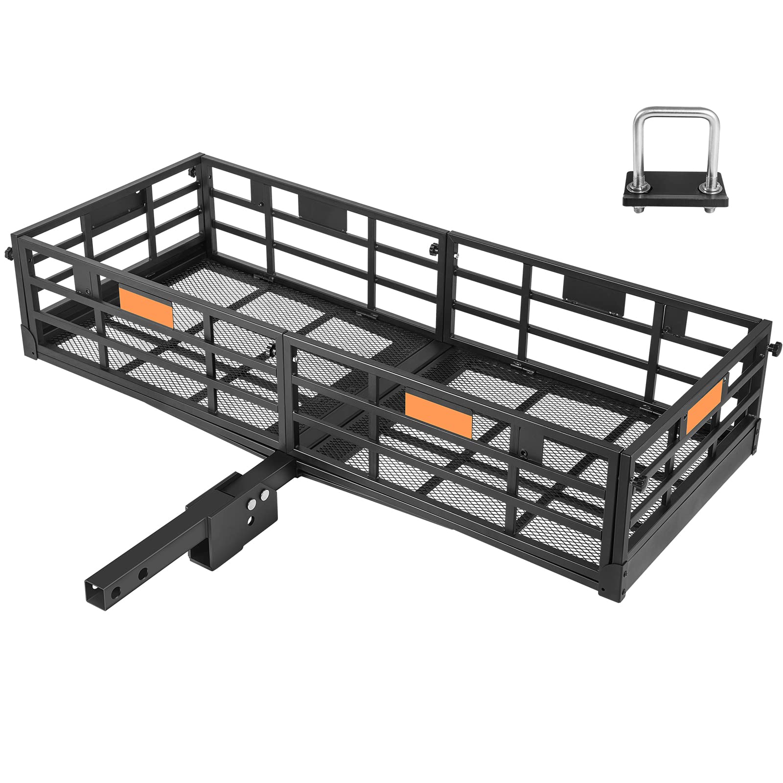 Buy VEVOR Folding Hitch Cargo Carrier, 60"x24"x14.4", Steel Trailer
