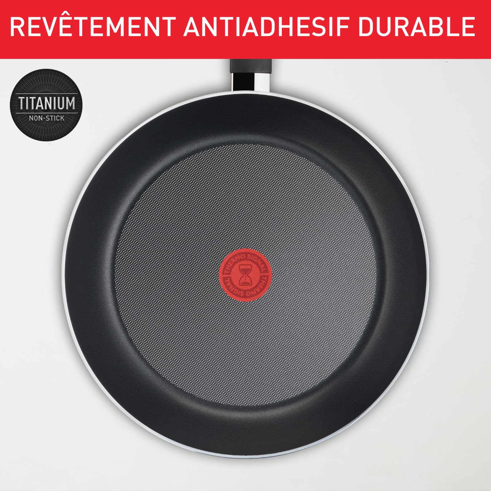 Tefal Lot 3 poêles 20/24/28 cm, Non induction, Revêtement antiadhésif sûr, Sans PFOA, Forme profonde, Bec verseur, Fonction Thermo-Signal, Fabriqué en France, Day by Day On B5649032