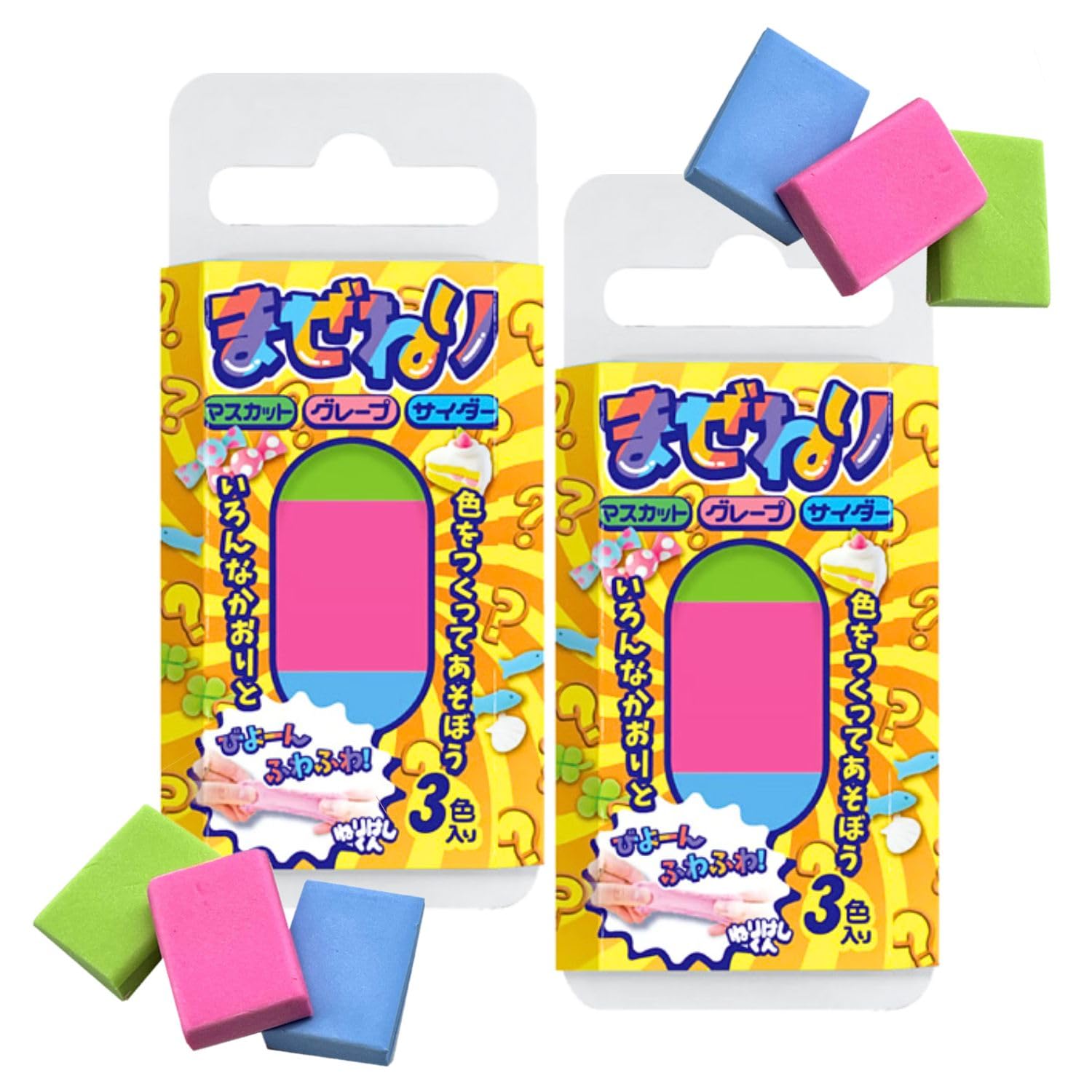 Amazon | 混ぜて遊べる！ねりけし 香り付き 3色入り × 2個セット 練り