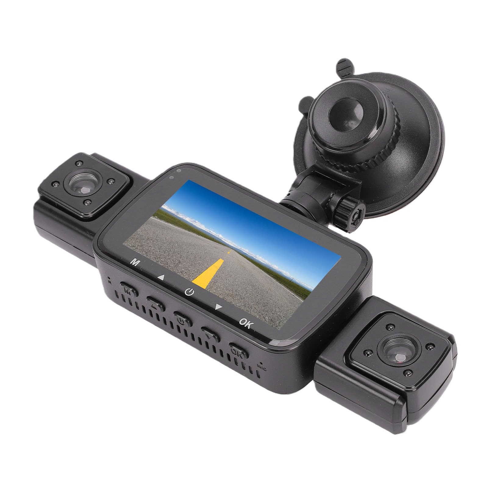 Cocoarm Videocamera 4 Anteriore Posteriore Interno, Dash Cam HD 1080P con | Registrazione in Loop, Batteria Al Litio da 150mAh, Grandangolo, per Auto Furgoni SUV, Installazione Facile con Kit di