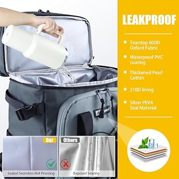 AYAMAYA Backpack Cooler, Leakproof 40 Cans Camping Coolers with Top Handle