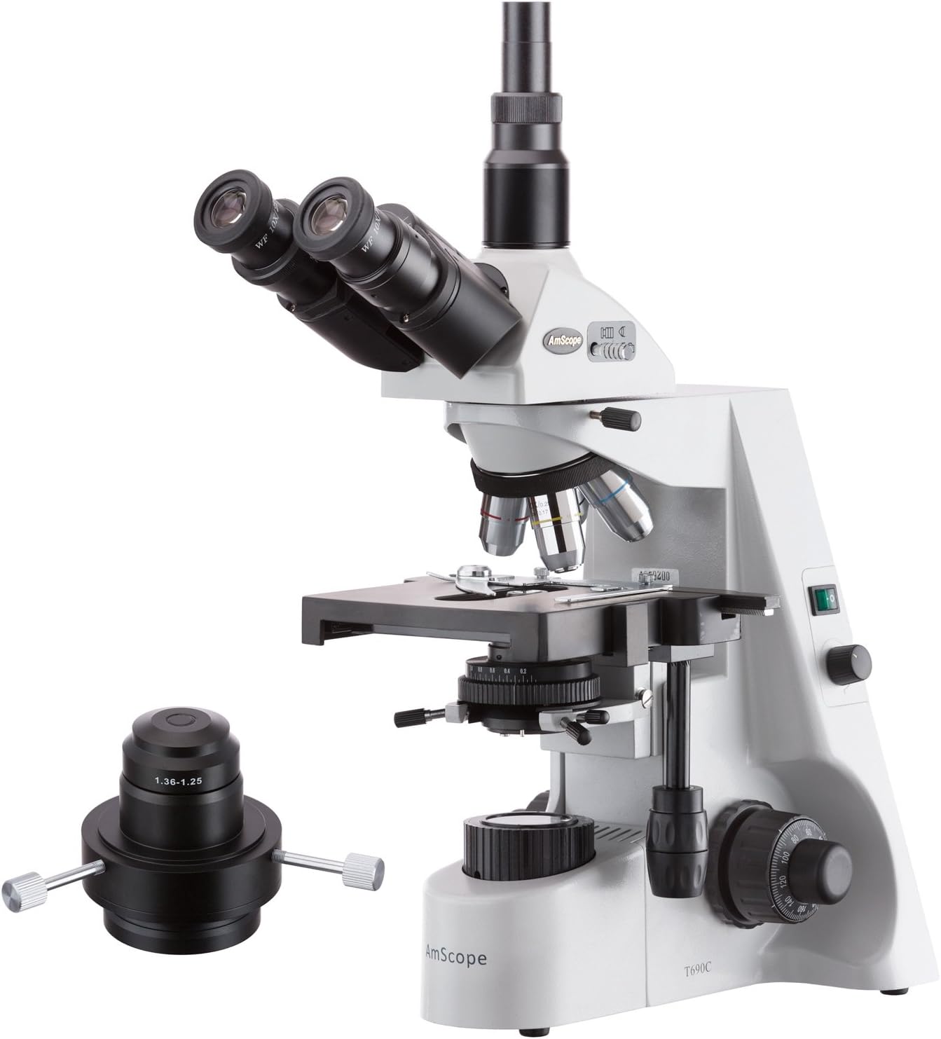 AmScope T690C-DKO 40X-2500X Professional Infinity Kohler Trinocular Darkfield Microscope with Oil Condenser