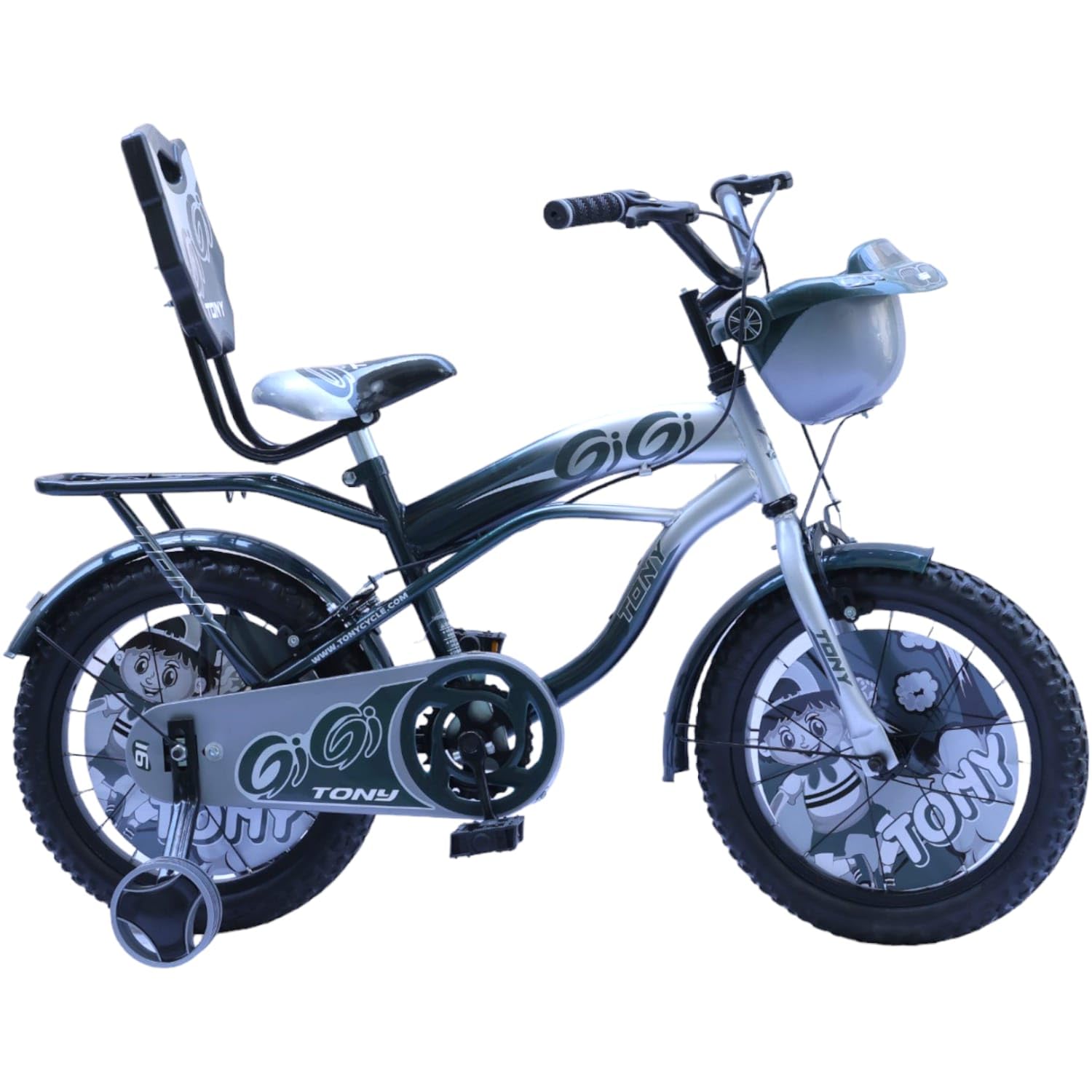 TONY Cycle Sports Gigi 14T BMX Bicycle | Single Speed Kids' Bike with Training Wheels | Ideal for Boys & Girls Ages 3 to 5 Years | Durable Sea Design for Safe and Fun Riding Experience (Silver)-image-19