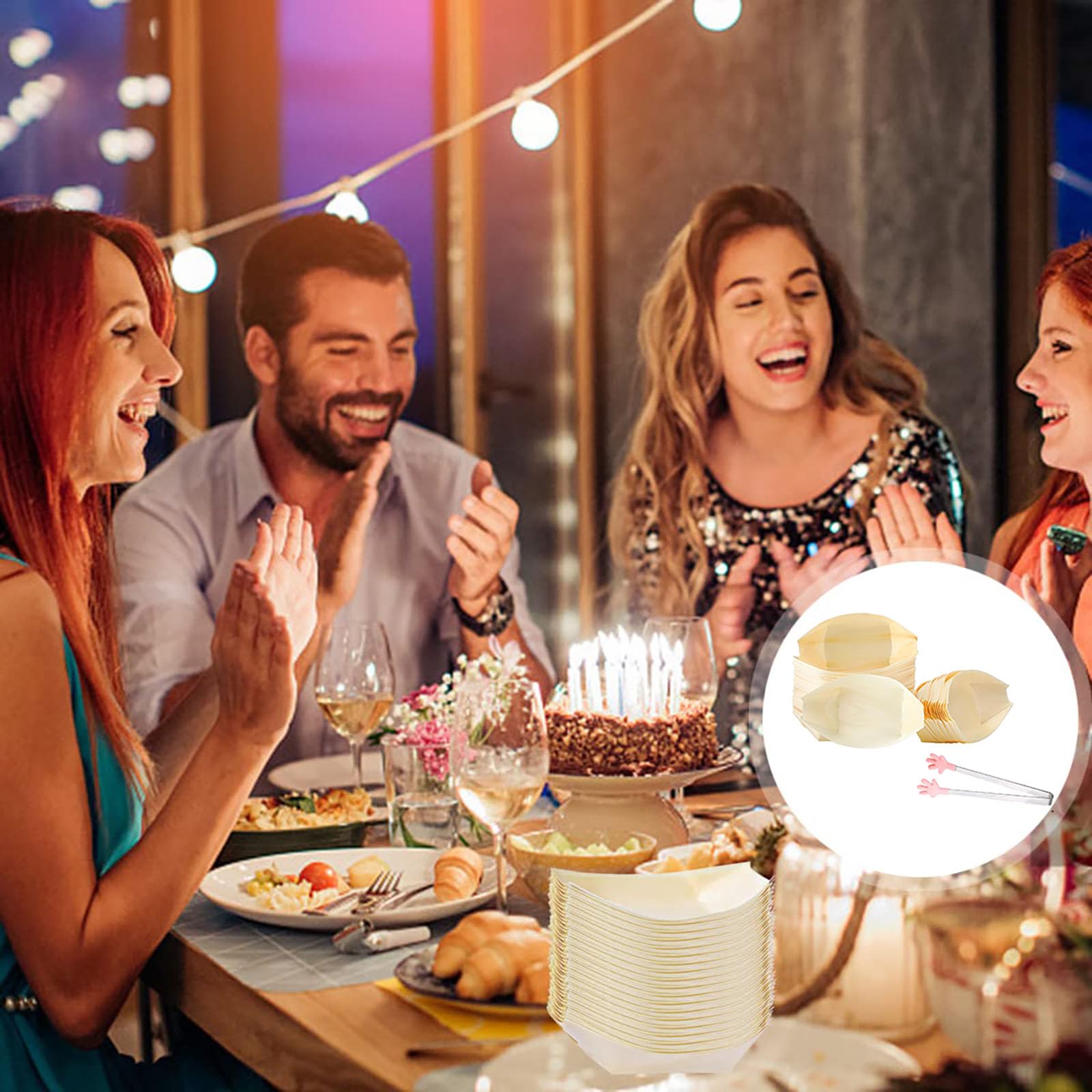 Lot De 50 Mini-bateaux à Sushi En Bois - Plateau Service élégant Pour Apéro, Dessert, BBQ - 9