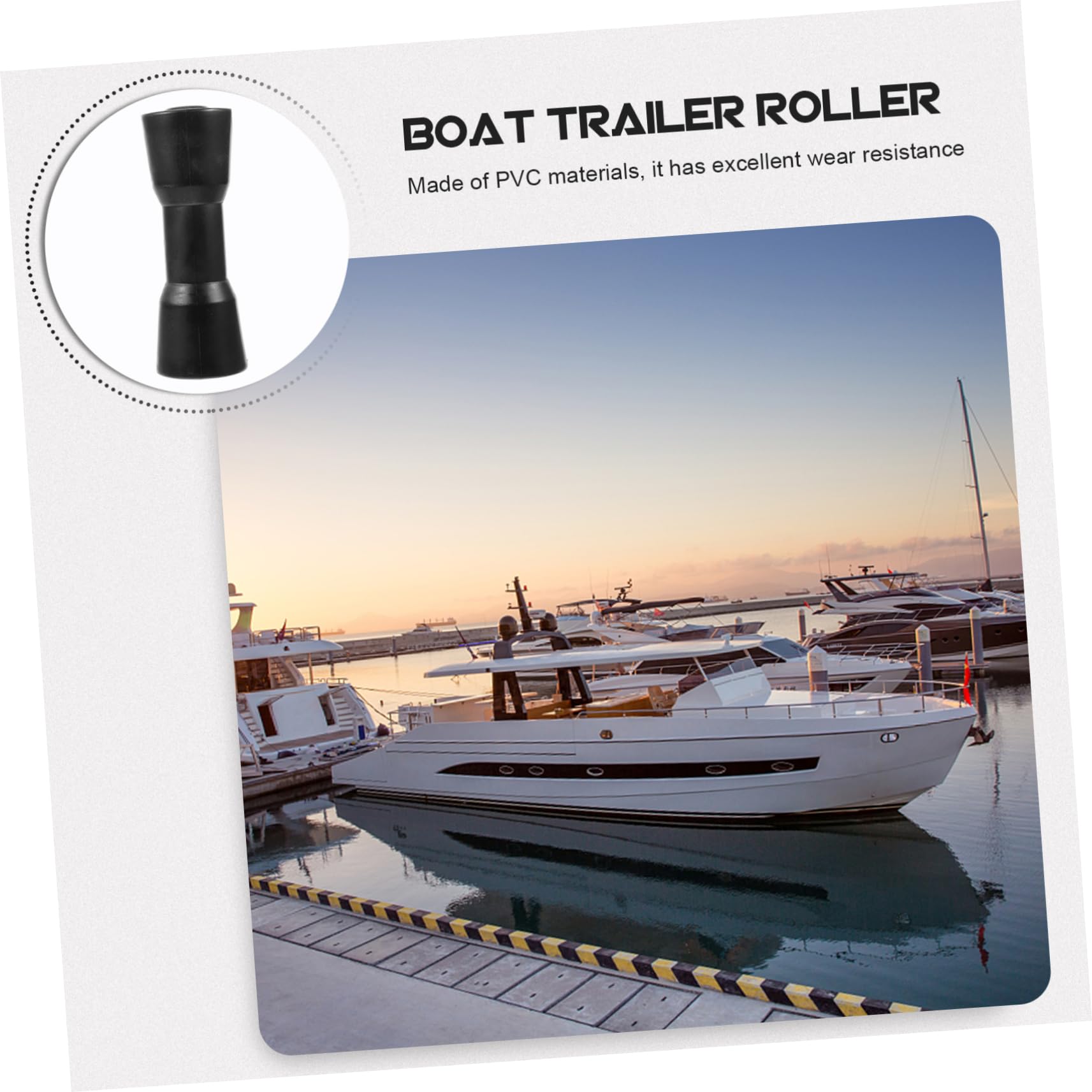 Sosoport Rullo in PVC per Carrello Barca Nero Accessori Completi, Resistente all'Usura e Facile da Installare, per Carrello Moto d'Acqua e Yacht