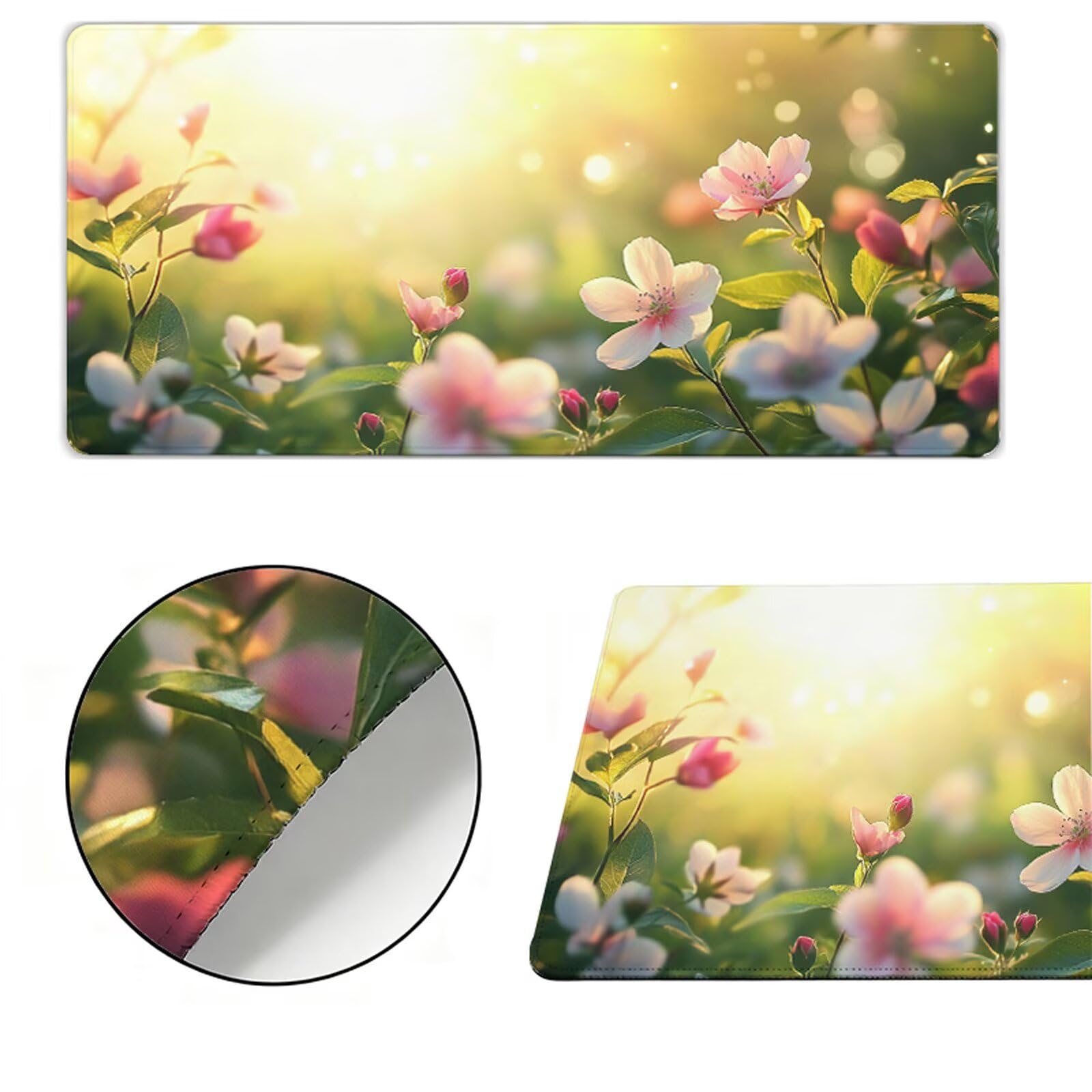 Podkładka pod mysz XXL 1200x600x3mm podkładka pod mysz kwiatowa zielona poprawia precyzję i szybkość, antypoślizgowe wodoodporne, szyte krawędzie, akcesoria do gier, komputer, prezent dla mężczyzn Y7