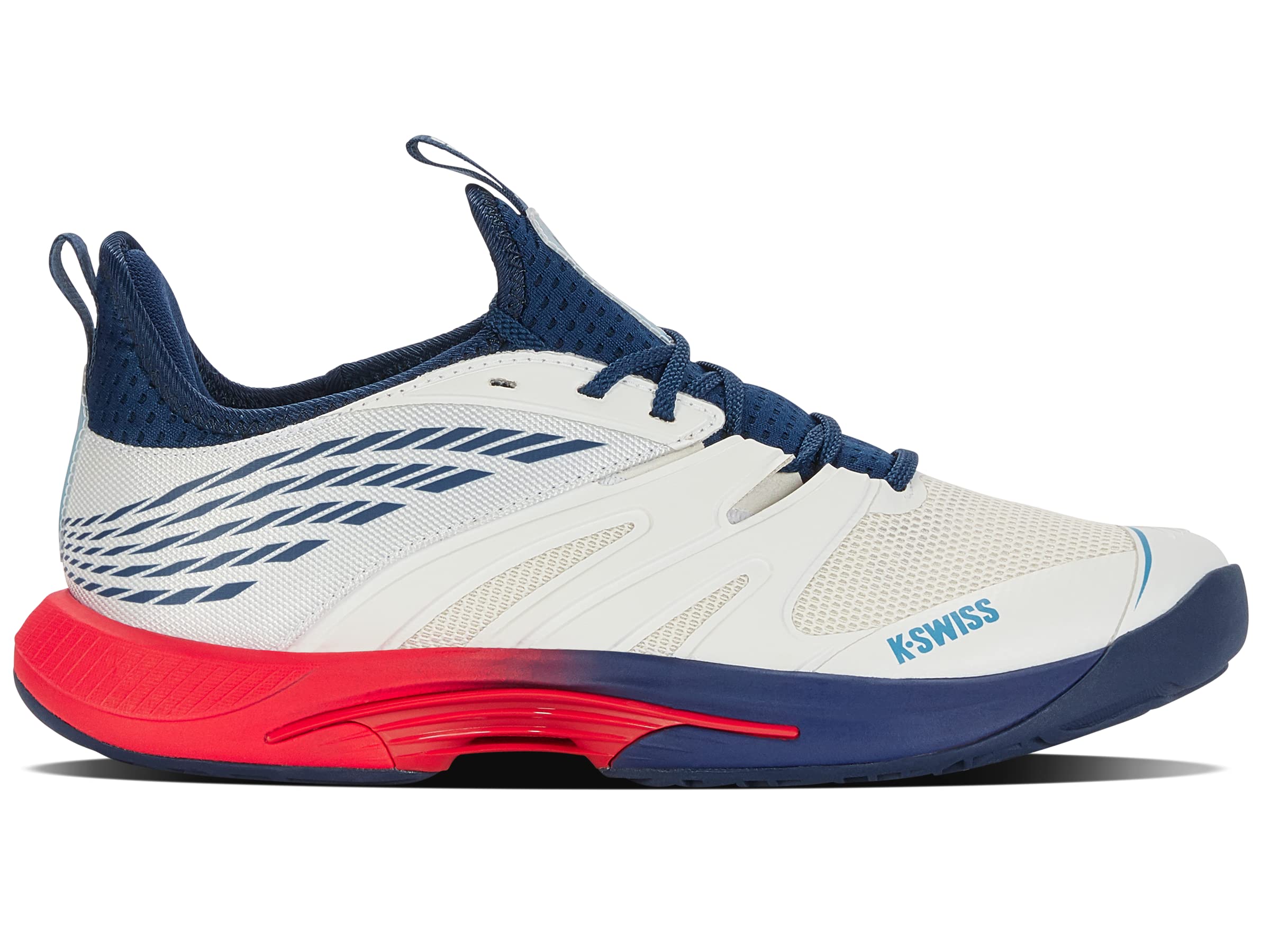K-Swiss Performance SPEEDTRAC, Tennis Shoe, Blanc de Blanc/Blue Opal/Lollipop,