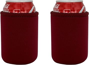 Blank Neoprene Full Bottom Can Coolie 2 Pack, Burgundy