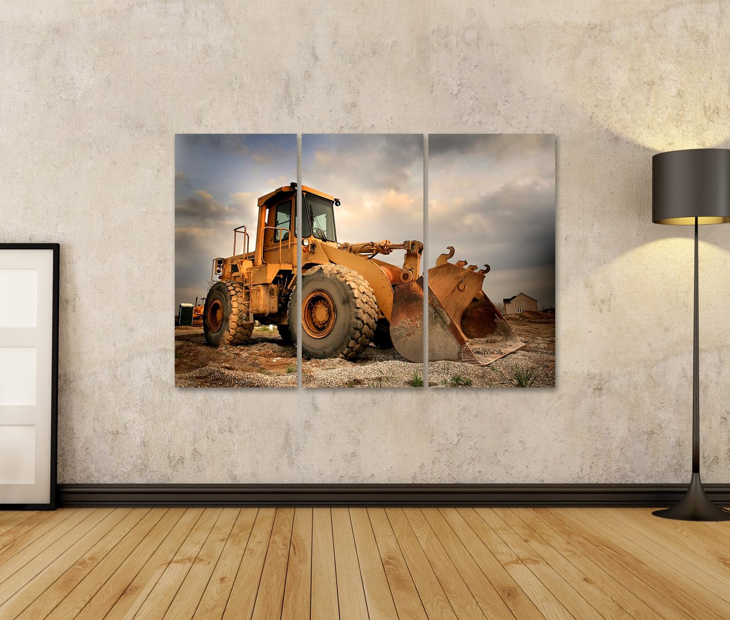 islandburner Prime Bild auf Leinwand Baumaschinen Himmel Hintergrund Baustelle Bilder Wandbilder Poster