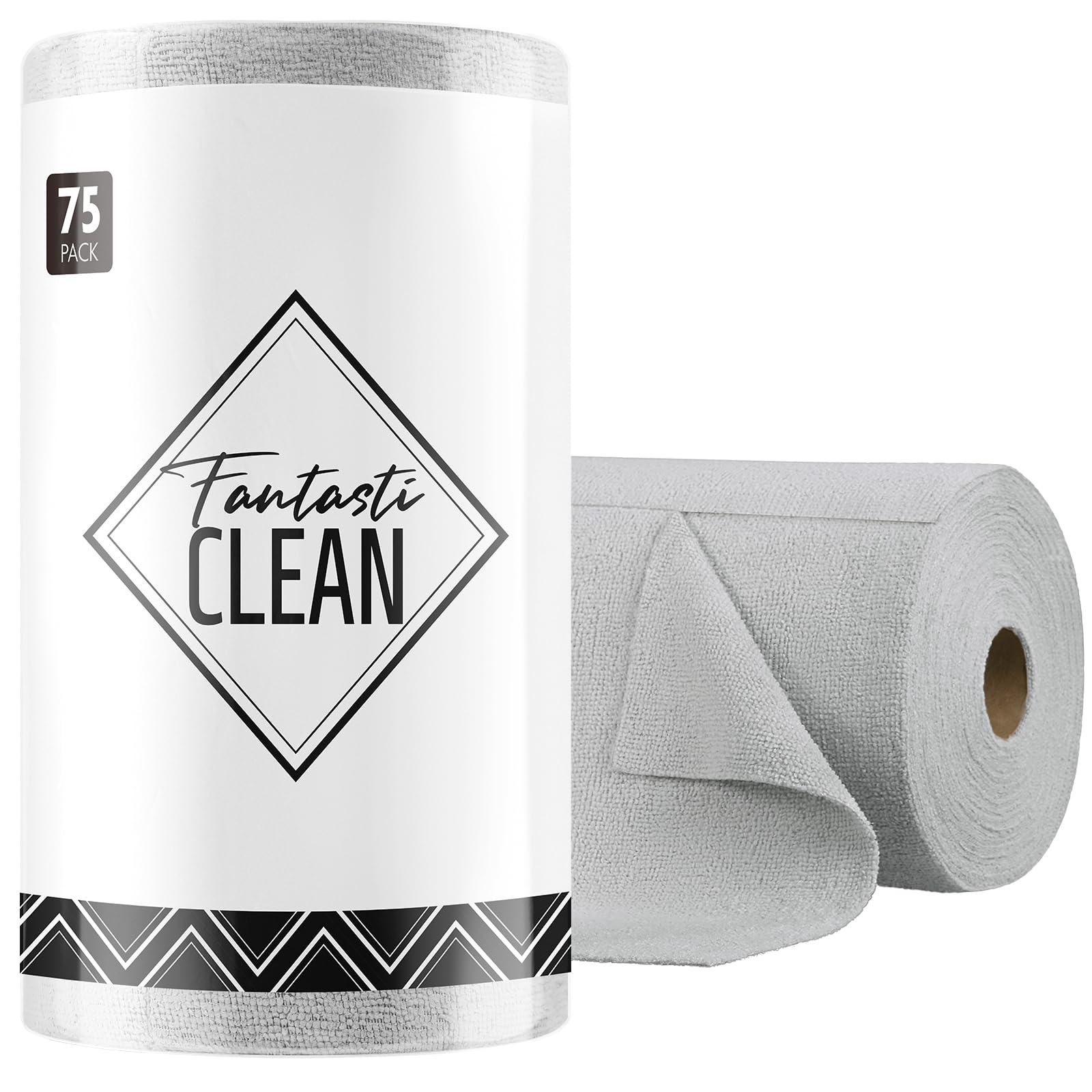 Fantasticlean Rollo de Paño de Microfibra - 75 Unidades, Paños de Limpieza Rasgables, Trapos Reutilizables y Sin Pelusas, para el Coche, la Cocina y el Hogar 30 x 30 cm - Gris Oscuro — view 16