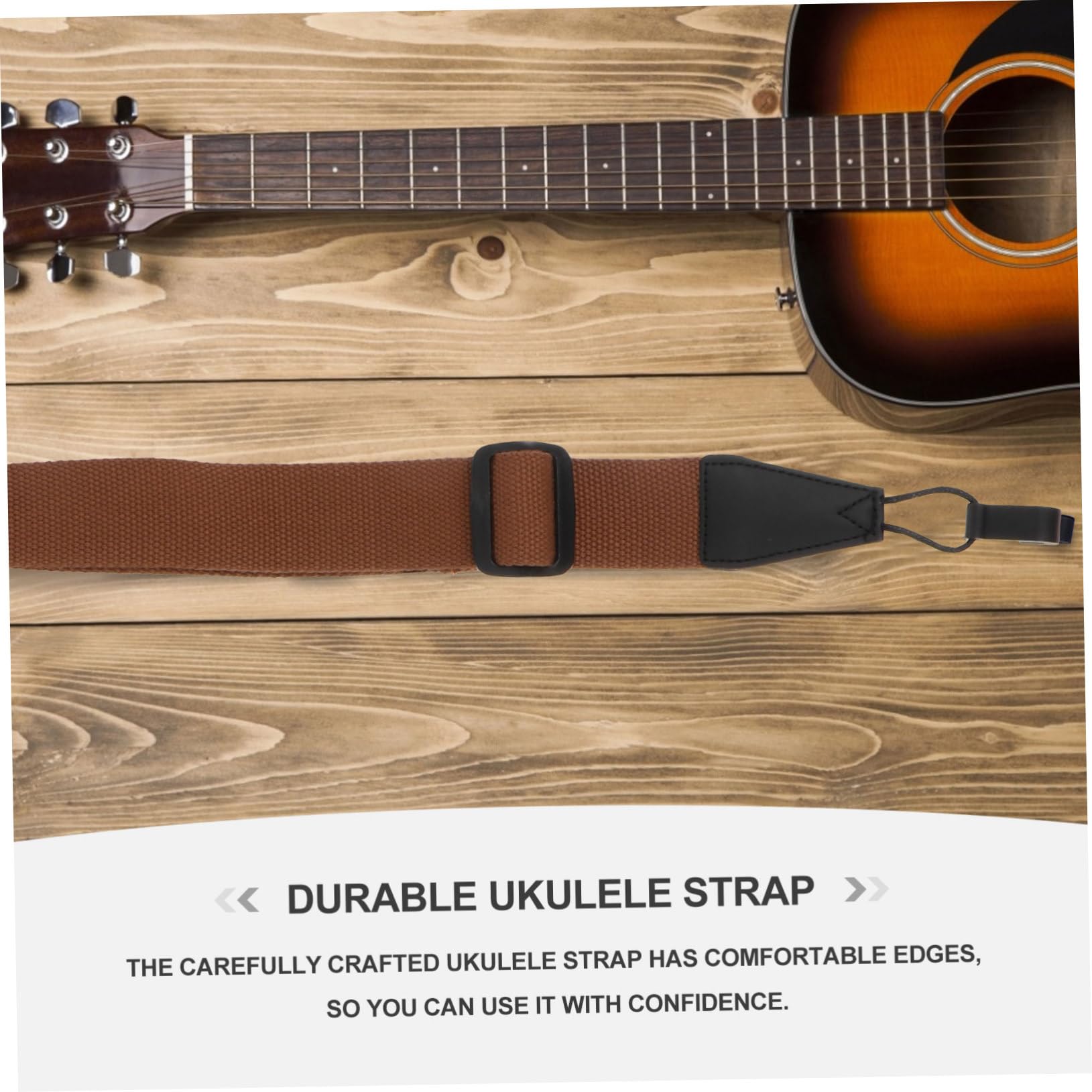 ibasenice 2stücke Verstellbarer Ukulele Gurt Aus Strapazierfähigem Atmungsaktivem Stoff Praktisches Zubehör Für Ukulele-spieler Ohne Bohren Kaffee