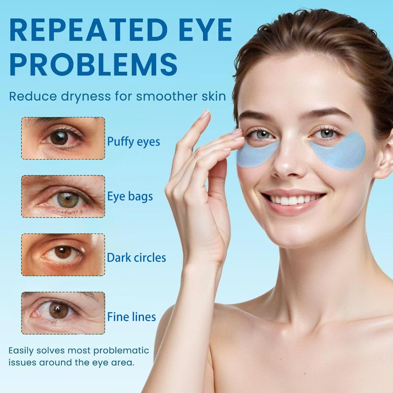 60 Pezzi Patch Occhi al Collagene,Maschera per Occhi All'acido Ialuronico,Per Anti-Rughe Anti-Età ed Idratante Ridurre Borse Occhiaie e Puffiness,Effetto Rinfrescante per Stanchi,Unisex