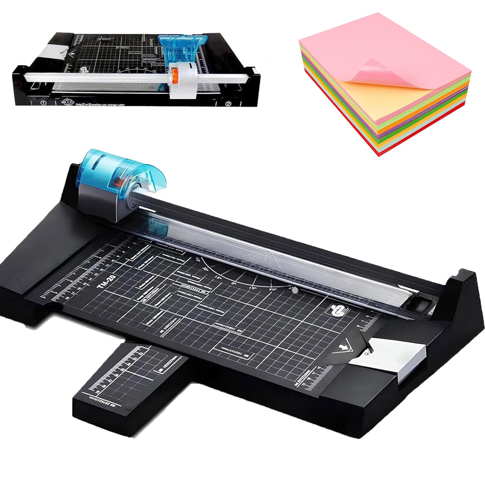 Taglierina rotante 5 in 1 con lame dritte, ondulate, punteggiate e piegate, per scrapbooking e artigianato