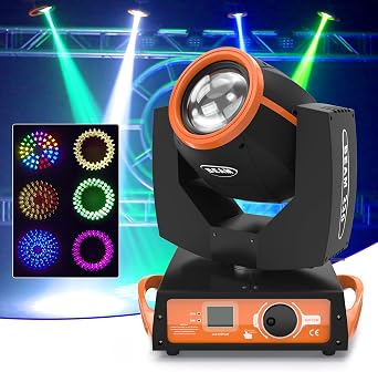 7R 230W Beam Sharpy Stage Light Moving Head Light, U`King Stage Light DJ Light 17 Gobos and 14 Colors DMX512 Control for Stage Disco Club Lighting Party