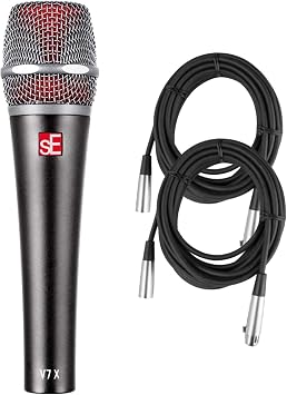 sE Electronics V7x Supercardioid Dynamic Instrument Microphone with 2 XLR Cables