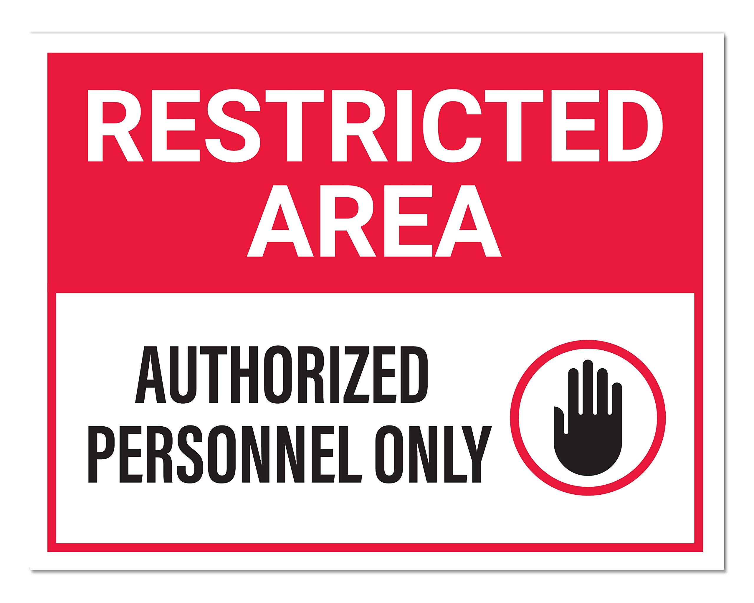 Restricted Area Authorized Personnel Only Sticker Signs (Pack of 4)