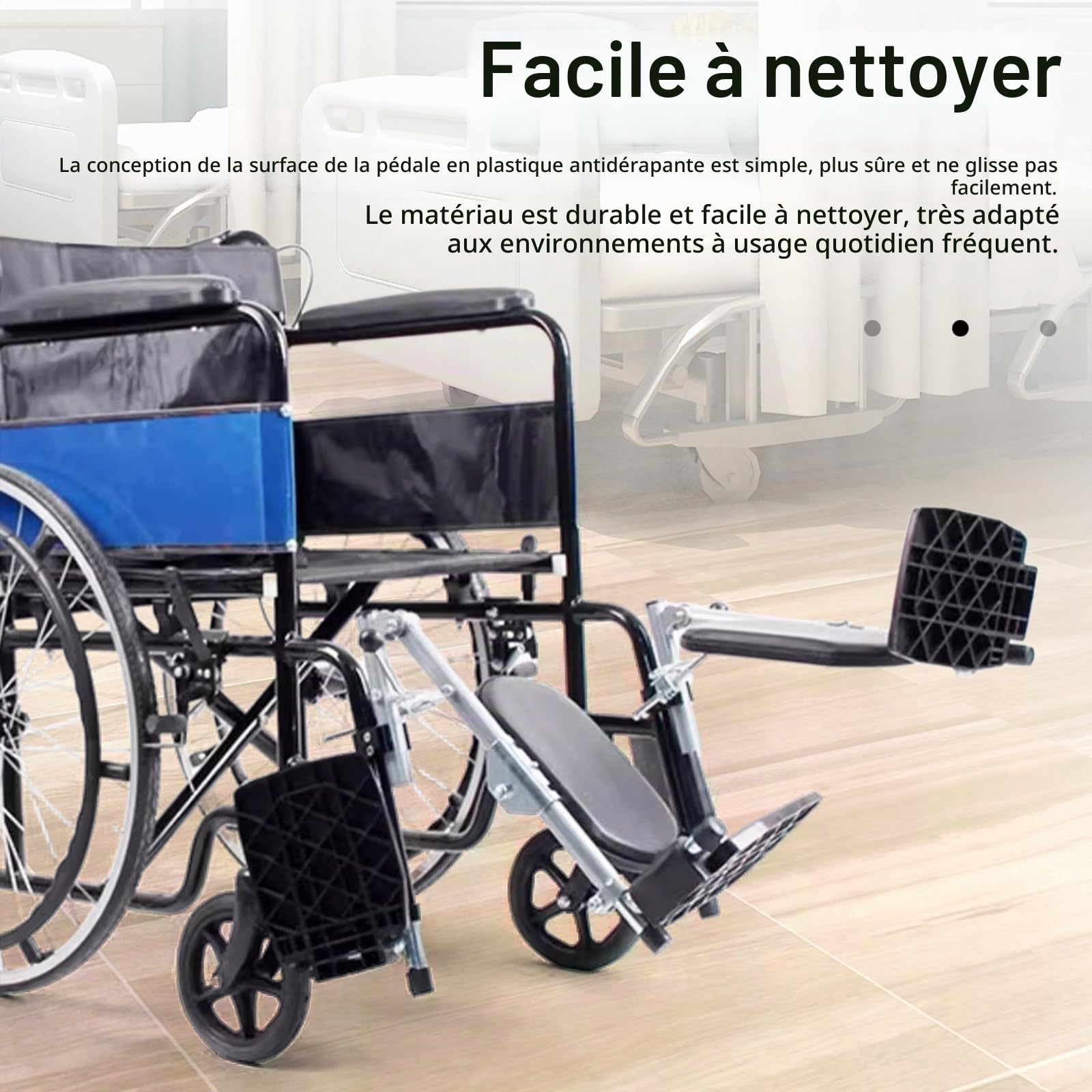Repose-Jambes Relevables Pour Fauteuils Roulants Universel Fauteuil Roulant éLéVateur De Jambes Avec Repose-Pieds 100 Kg Support 90° à 180° De D'Angle RéGlable Pour Personnes (gauche)