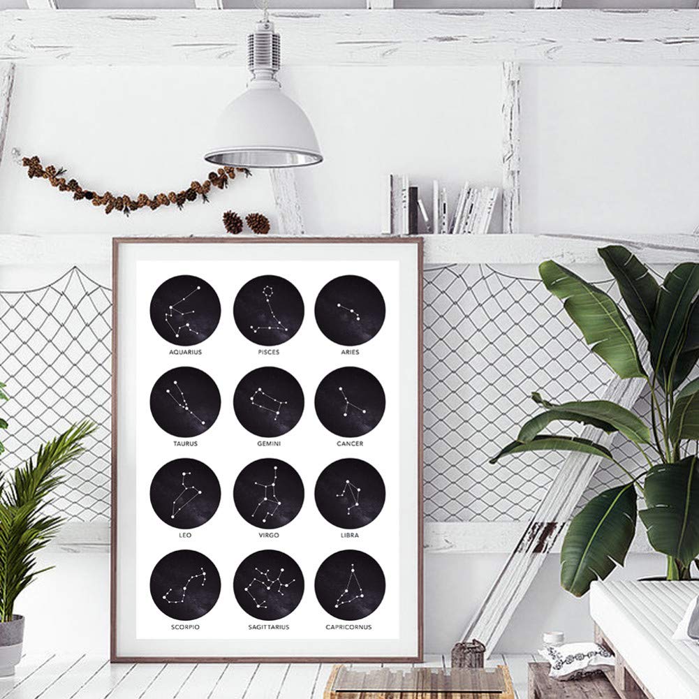 GUDOJK Decorative paintings Constellation Posters and Prints Black And White Canvas Painting Wall Art Print Wall Pictures For Living Room-50x70cm