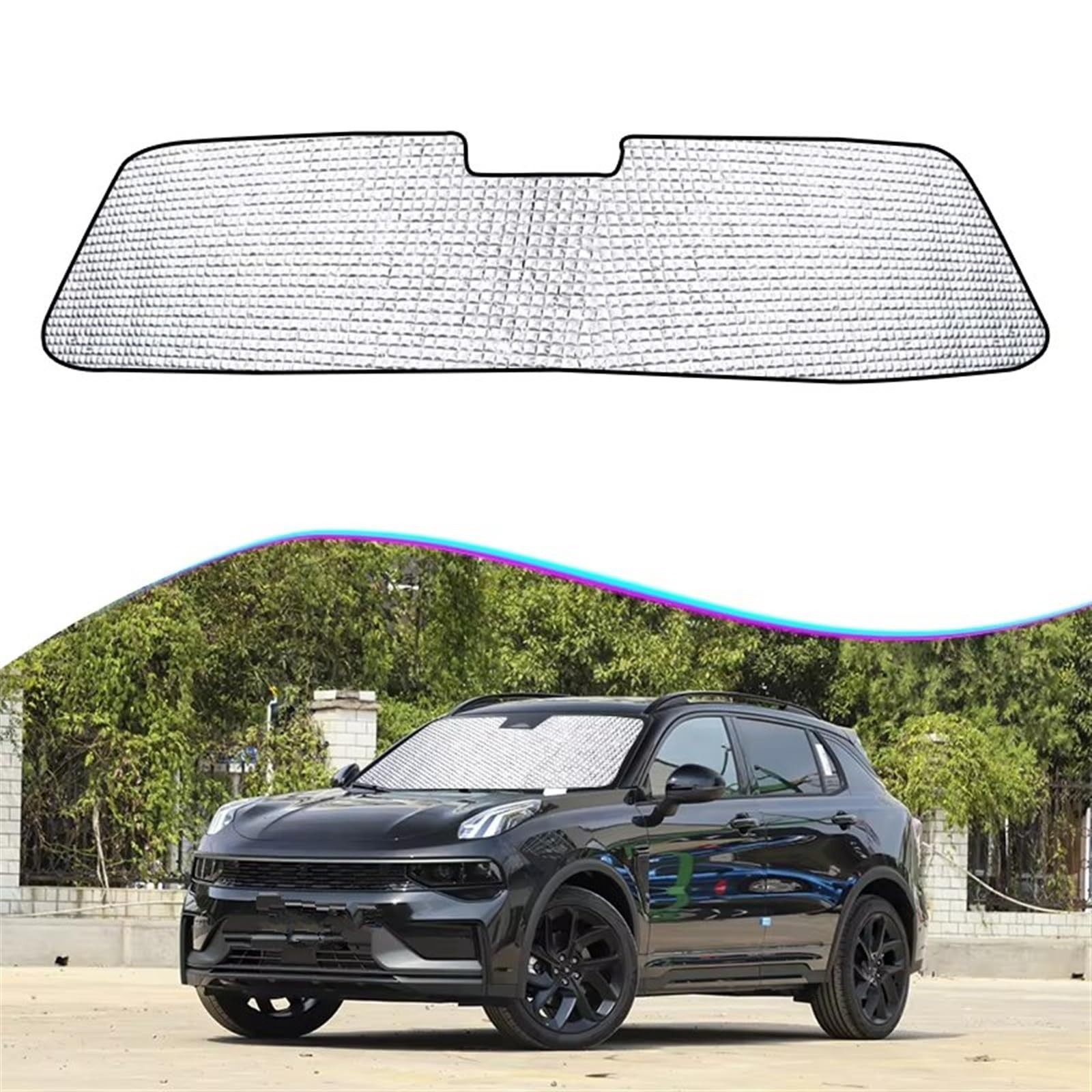 Protector Solar Coche para LYNK&CO 01 2021-2023, Protección UV Parasol Visera Cubierta Parabrisas Protección Privacidad Accesorios Automóvil Coche Parasol Parasol para Parabrisas Coche(Front 1pcs)