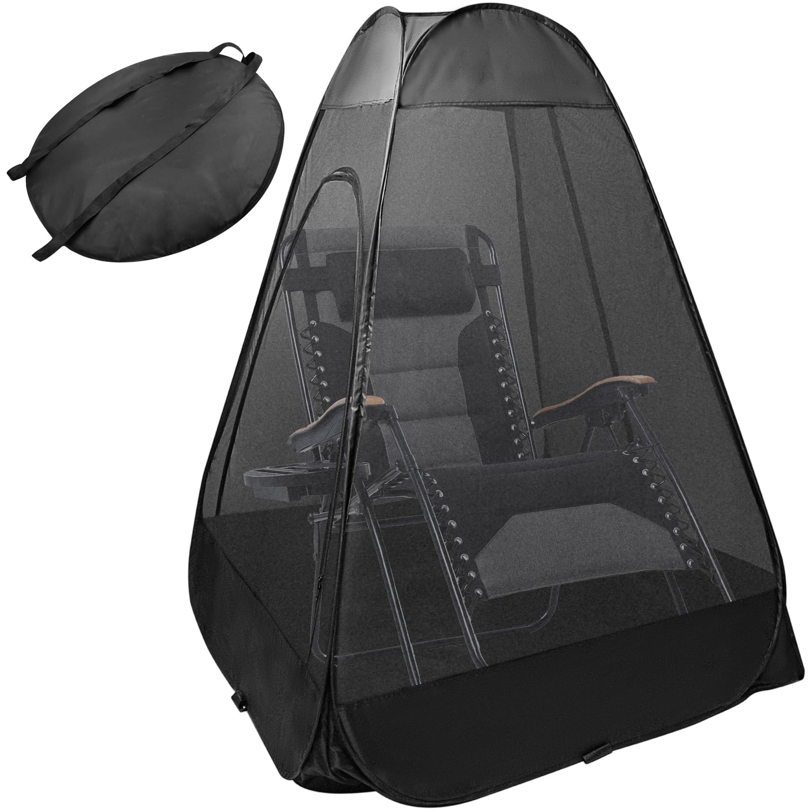 Pop Up Moskitonetz Zelt für Stuhl, One Person 360° Mesh Bugs Barrier Stuhl Moskito-Zelt mit Aufbewahrungsrucksack, Tragbarer Pop-Up-Stuhl, Moskitonetz für Camping, Angeln, Outdoor, Stuhl nicht im