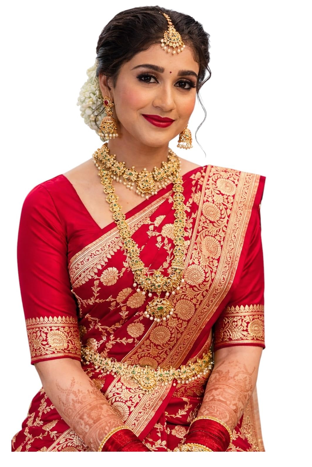 jogal Women's Trendy Banarasi Kanjivaram Art Silk Saree, Zari Border with Blouse Piece Bridal Sari-picture-48