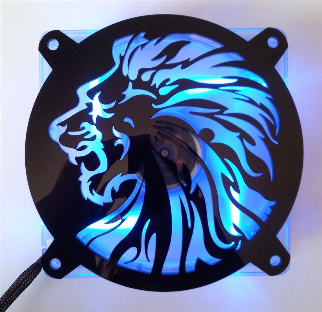 Inspired Laser DesignCustom Acrylic Lion Head Computer Fan Grill 120mm