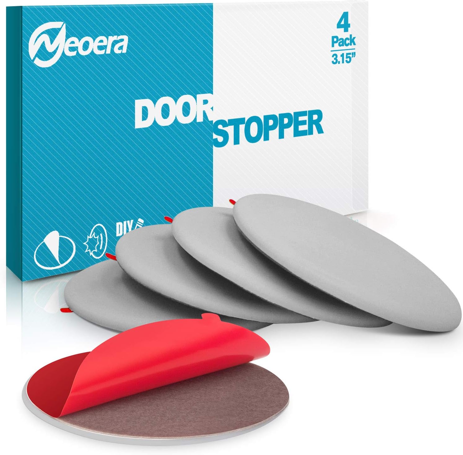 Neoera Door Stopper Wall, 3.15" Round Soft Rubber Door Stop