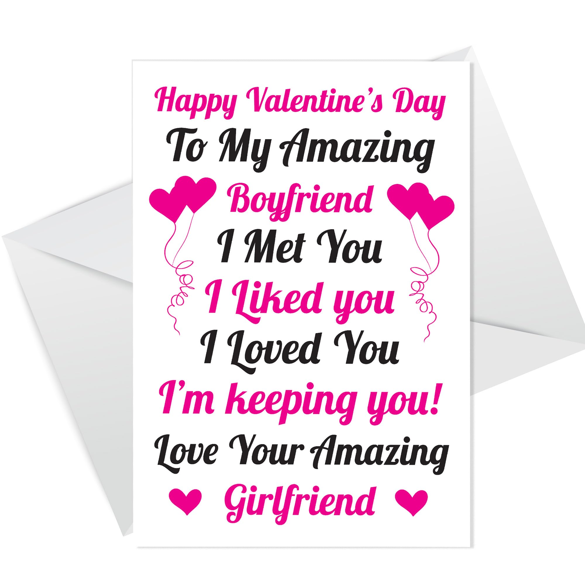 RED OCEAN Boyfriend Valentines Day Card From Girlfriend | Happy Valentine's Day Greetings Card For Boyfriend | Card For Him | Greetings Card With Envelope