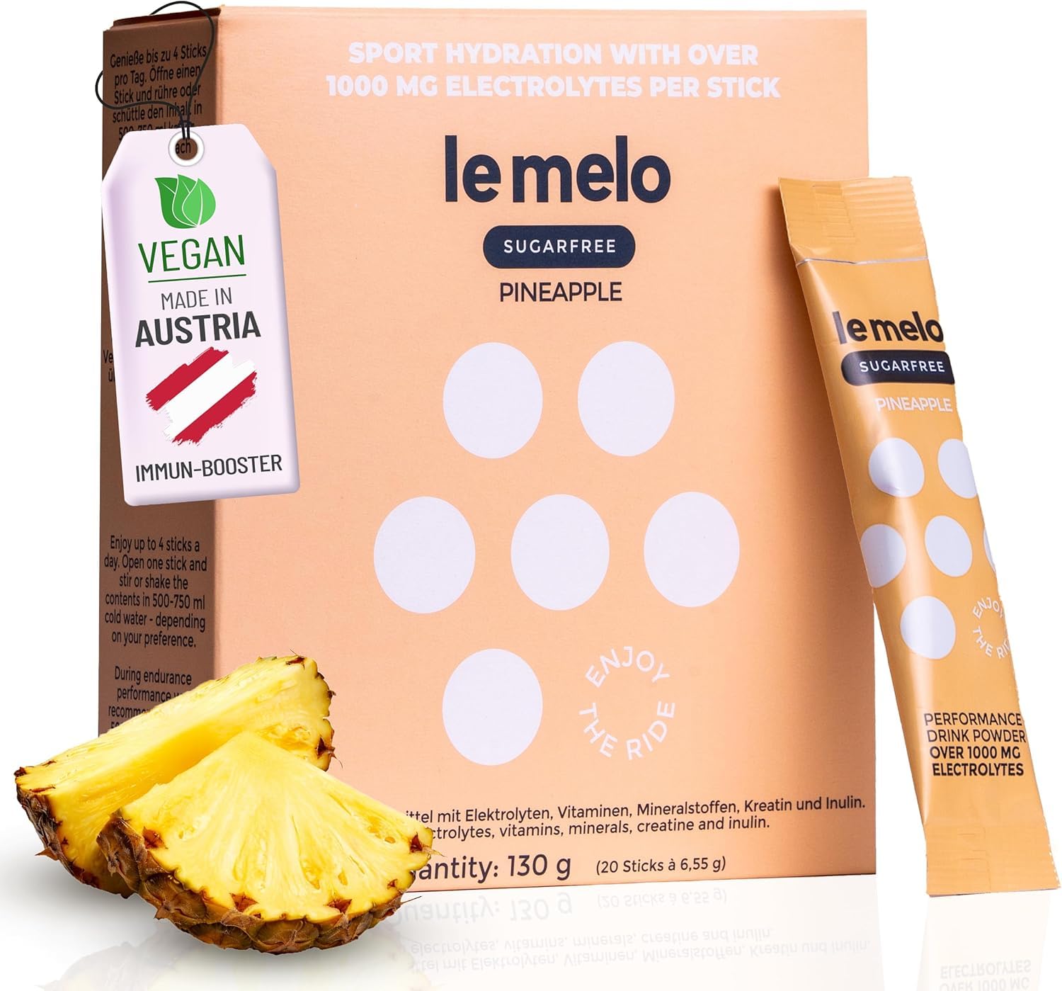 le melo® Elektrolytgetränk | 1.000+ mg Elektrolyte, Vitamine & Mineralstoffe | Optimiert Wasseraufnahme | Für Sport & Alltag & Erholung