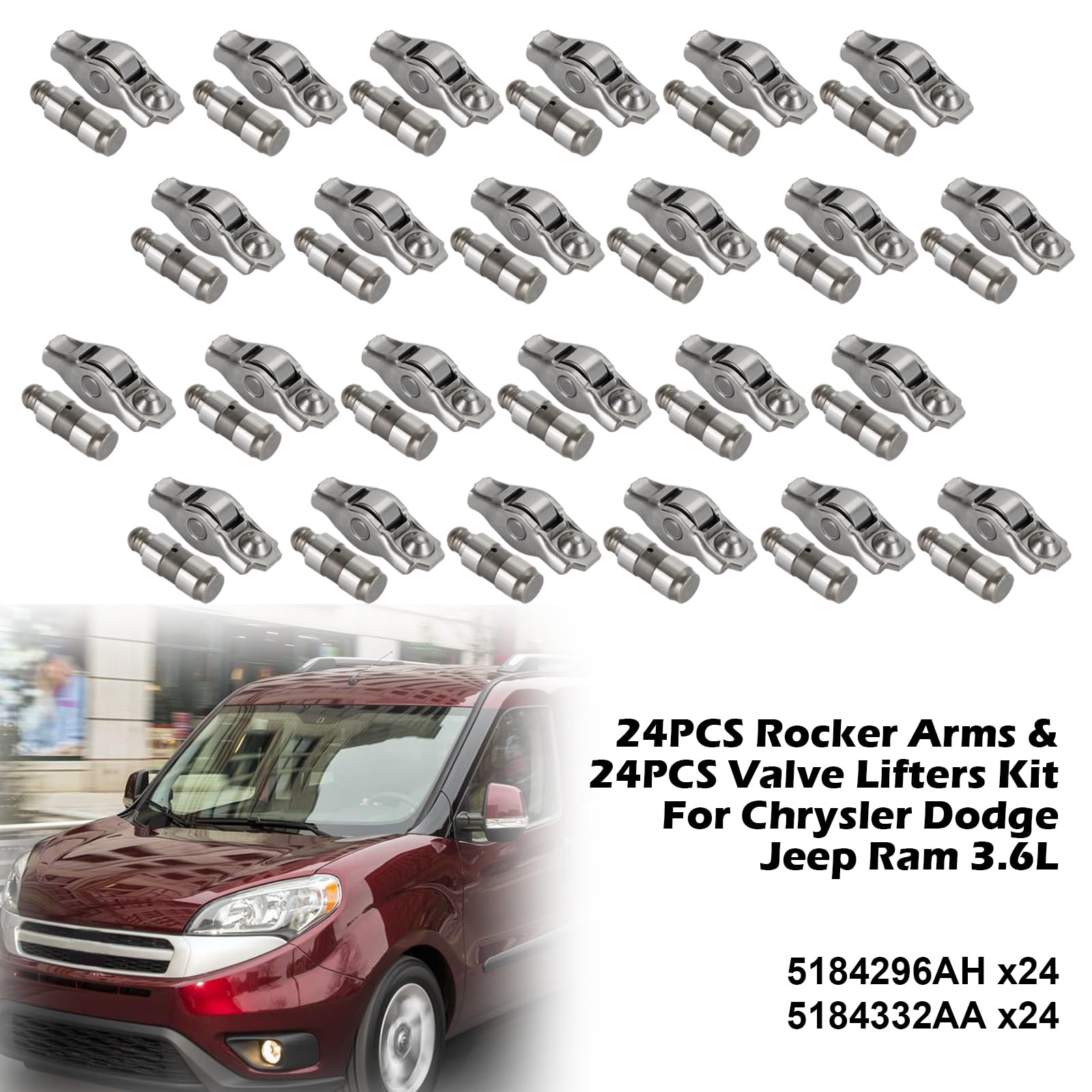 24PCS Rocker Arms & 24PCS Valve Lifters Kit für Chrysler für Dodge für Jeep Ram 3.6L