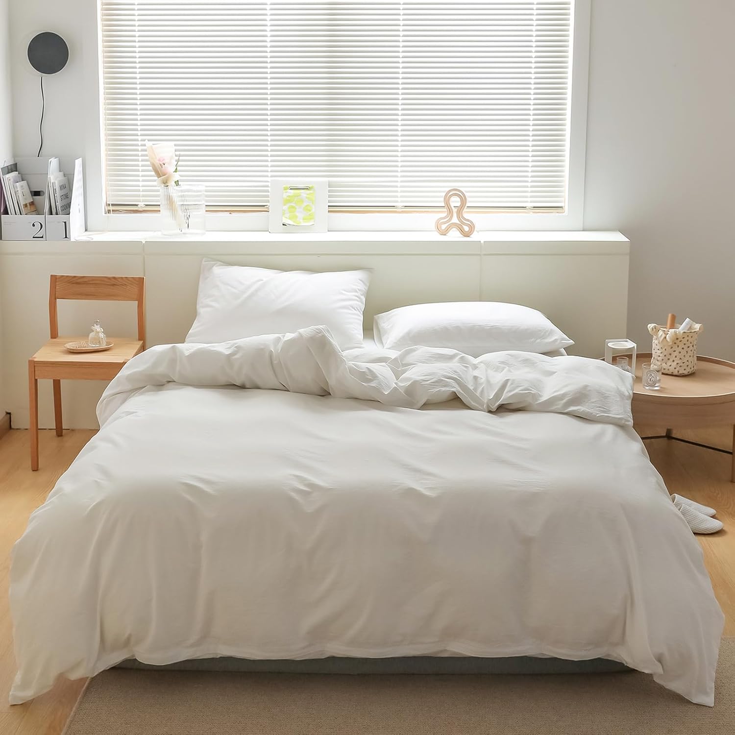 Cotton White Duvet Cover Twin Soft Linen Feel 100 Washed Cotton Duvet