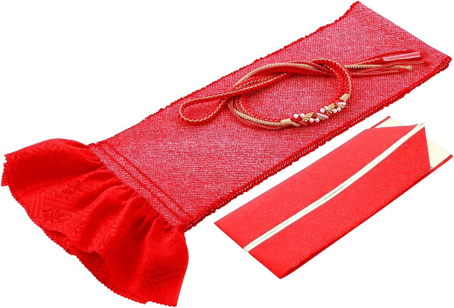 振袖フルセット(6点)・古典柄・刺繍・飛鶴・扇・金銀彩・正絹 振袖フルセット(6点)・古典柄・刺繍・飛鶴・扇・金銀彩・正絹 七五三 七