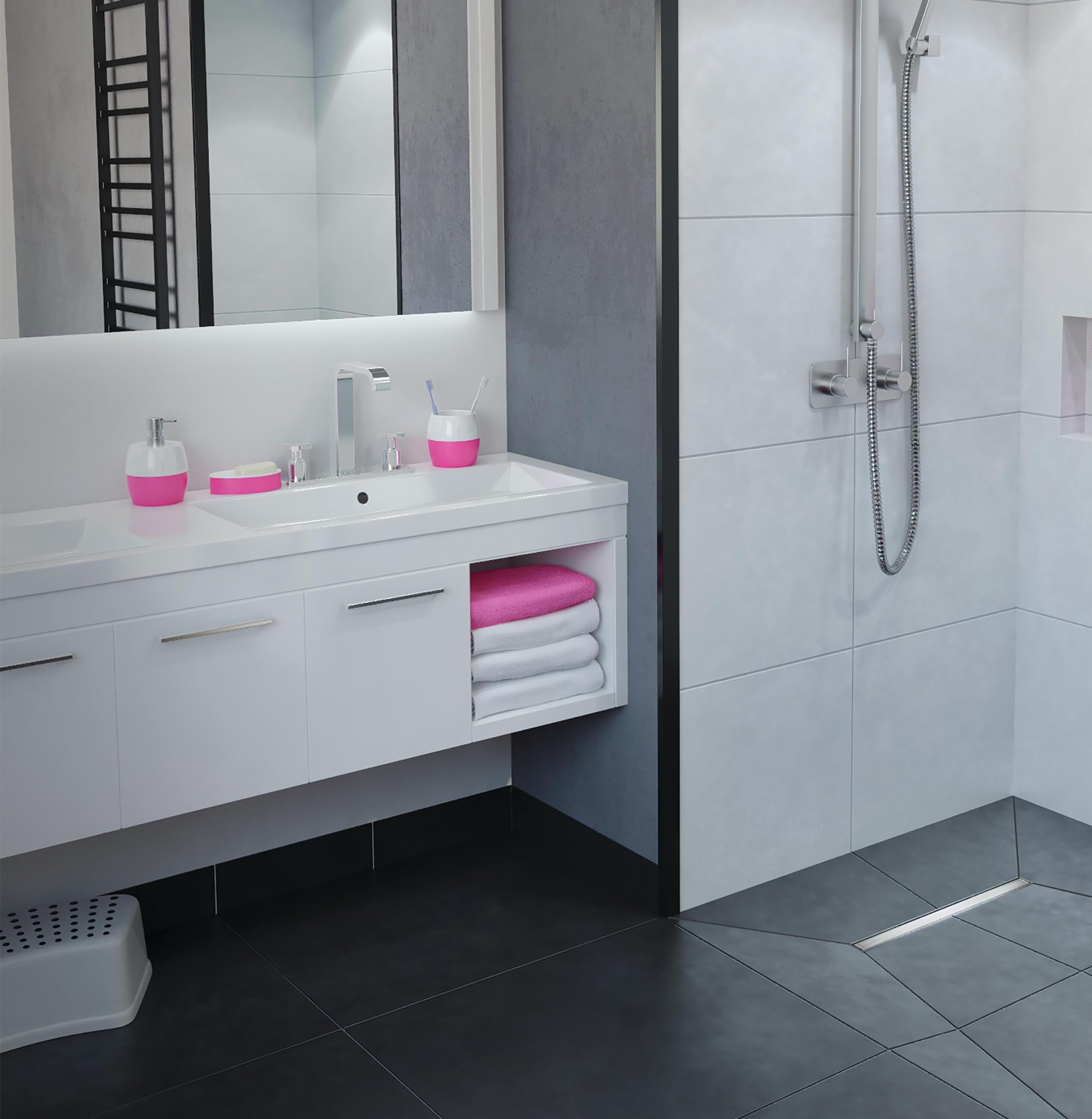 Wirquin 30720242 Siphon lavabo solution universelle gain de place, blanc