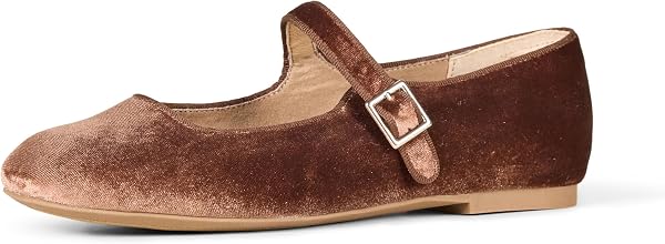 Amazon Essentials Women's Square-Toe Mary Jane Ballet Flat with Adjustable…