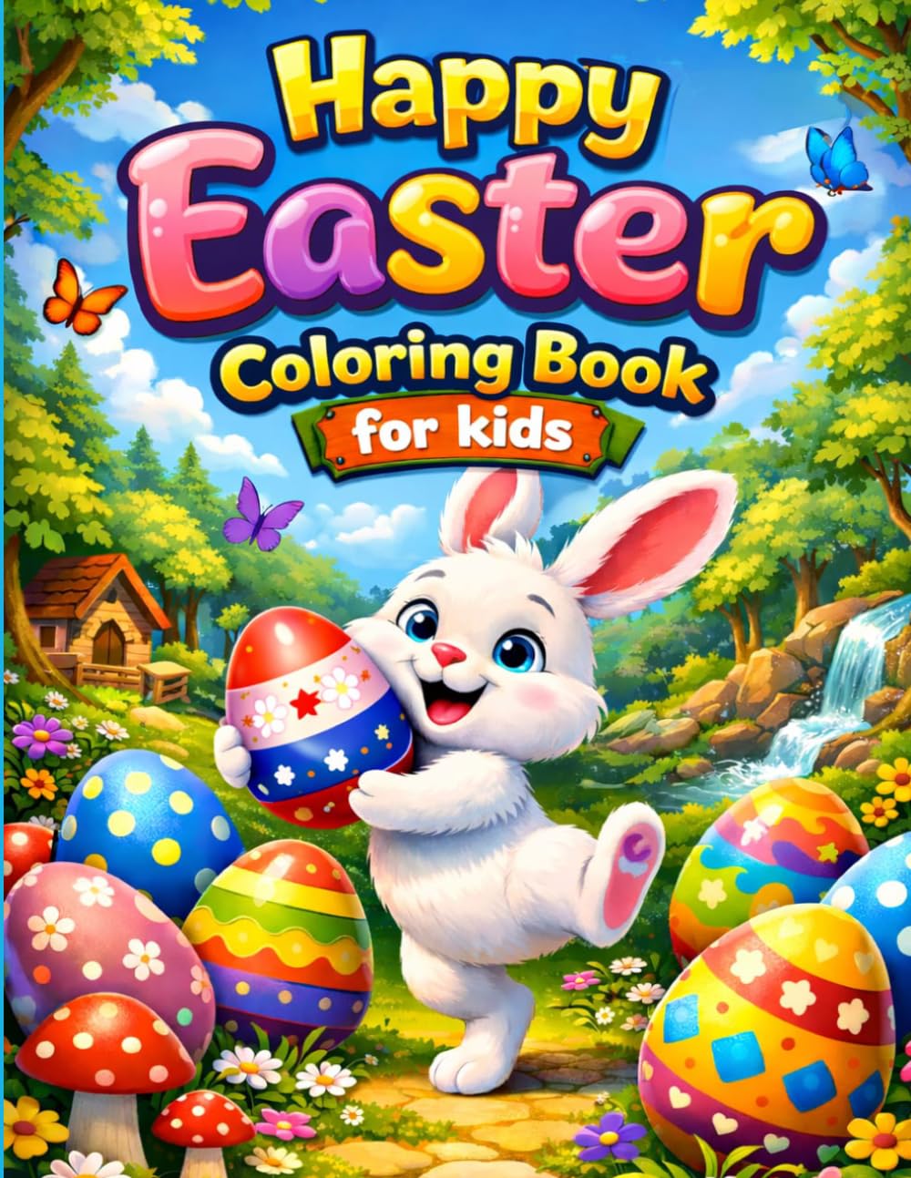 CUTE EASTER COLORING BOOK FOR KIDS: A cozy collection of cute bunnies, eggs, and springtime joy