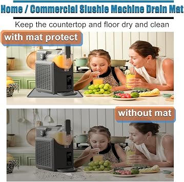Slushie Machine Mat Margarita Machine Silicone Mat, Table Mat for Ninja Frozen Drink Maker, Slushy Machine Tray Cocktail Machine Silicone Drip Pan, Non-Slip Waterproof Slush Machine Pad 23.6x15.7